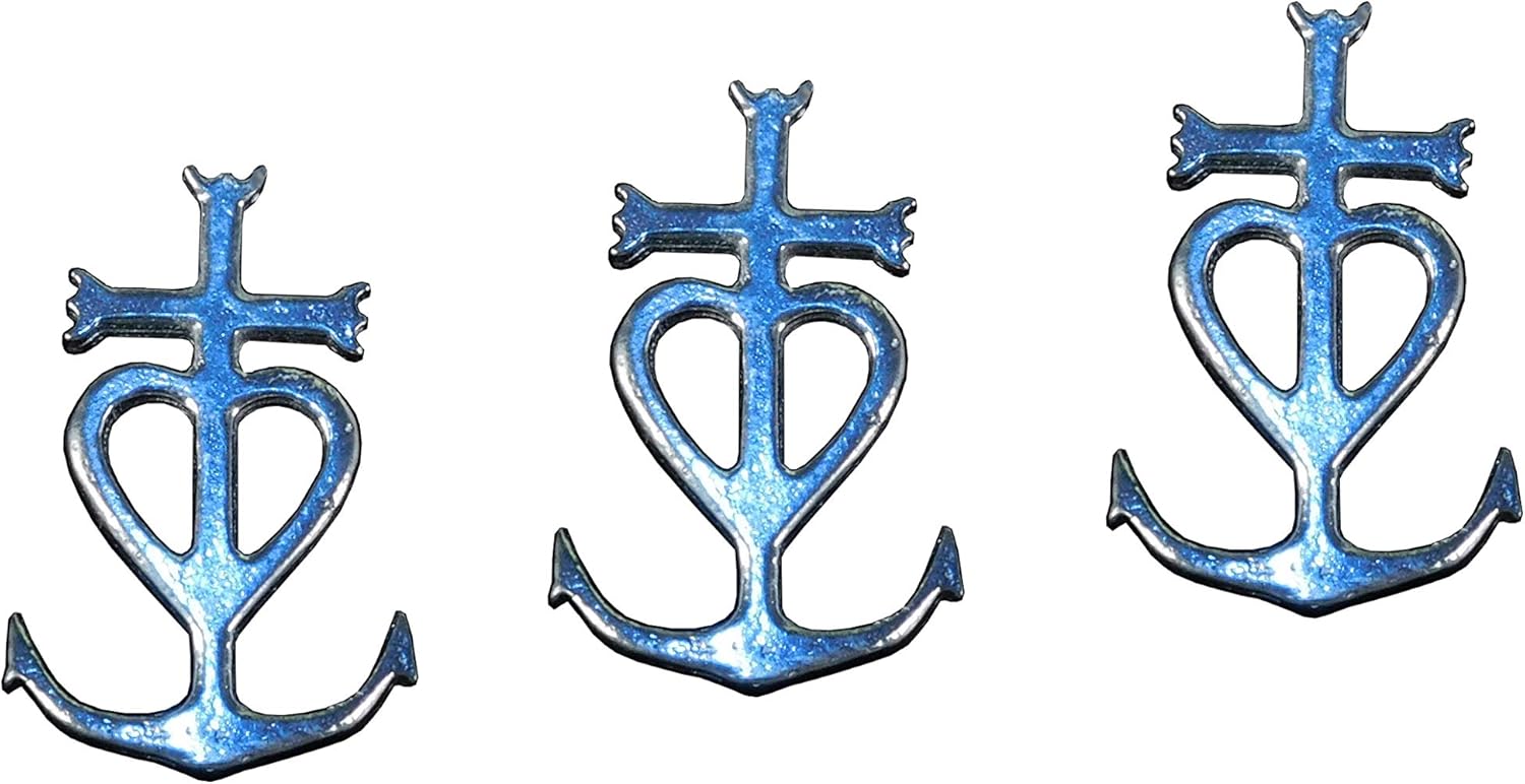 3 Camargue Cross Candle Pin Set Elegant and Luxurious in Fine Pewter