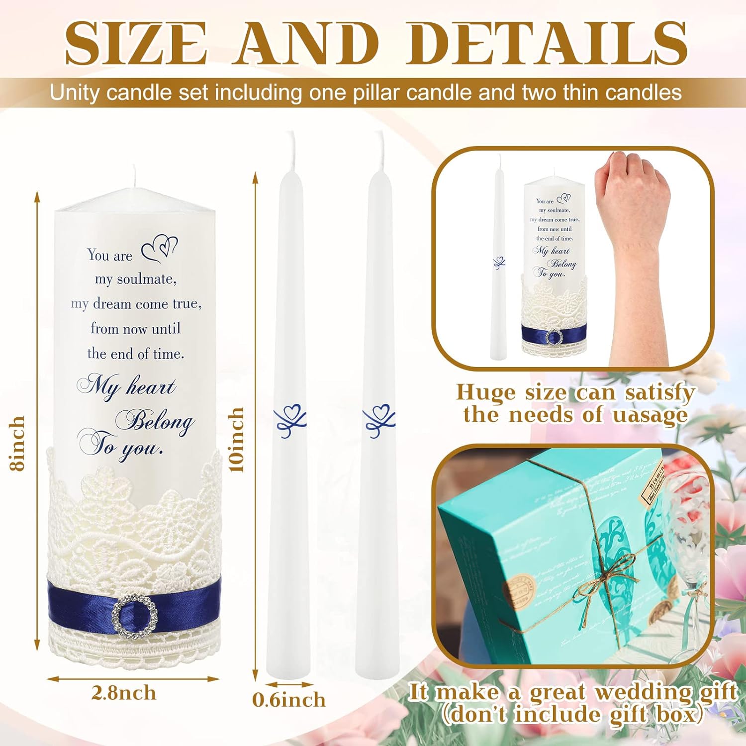 Beautiful Wedding Unity Candles Set