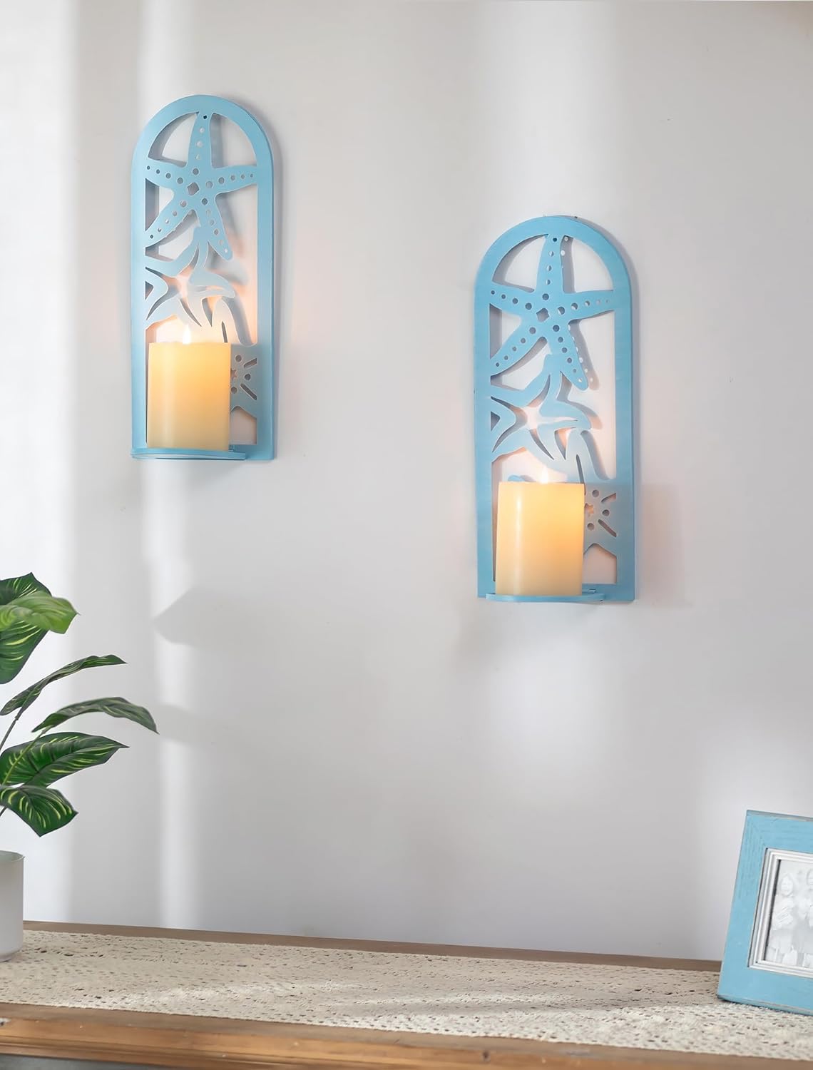 Coastal Starfish Candle Holders Set of Two