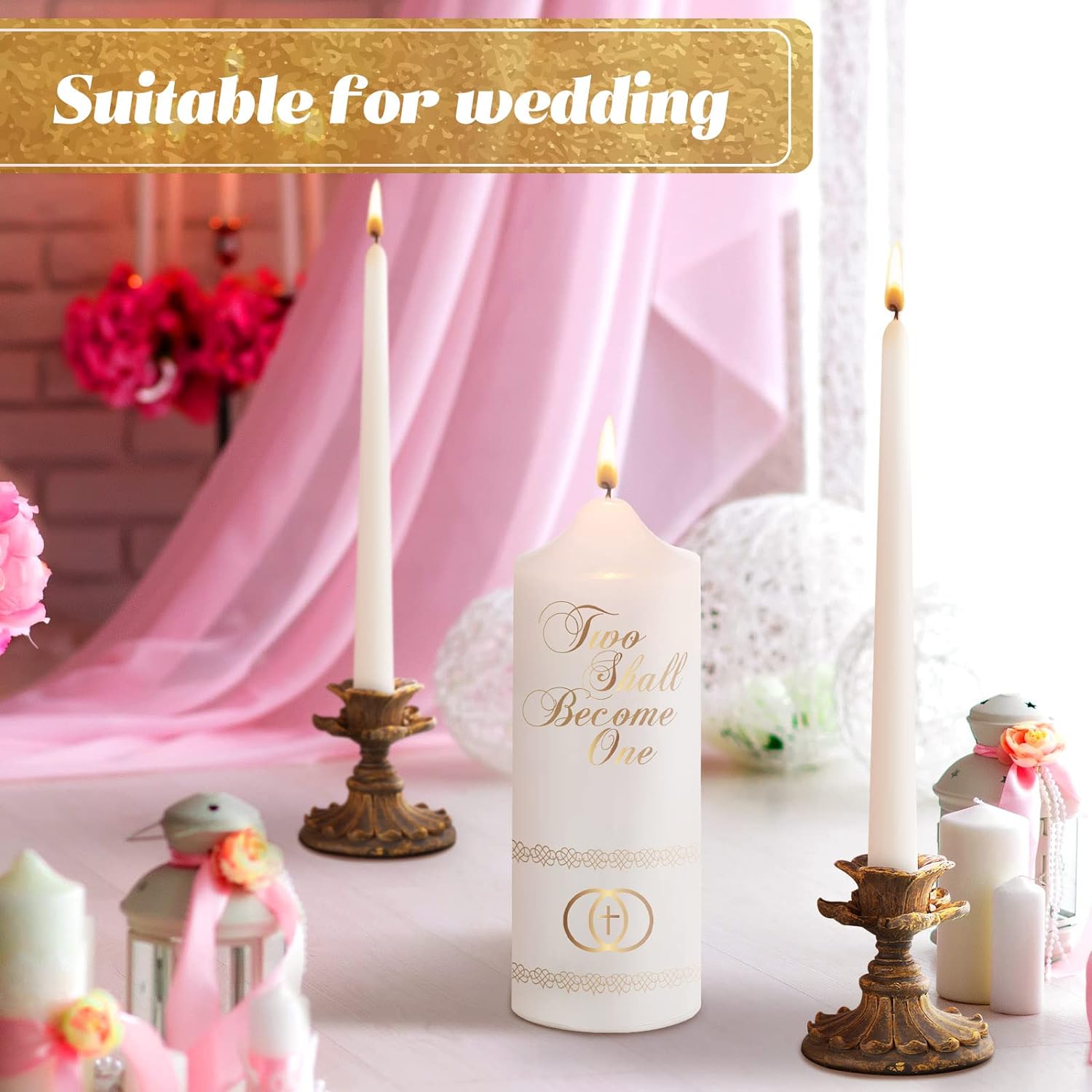 Frienda Wedding Taper Candles 3-Piece Set