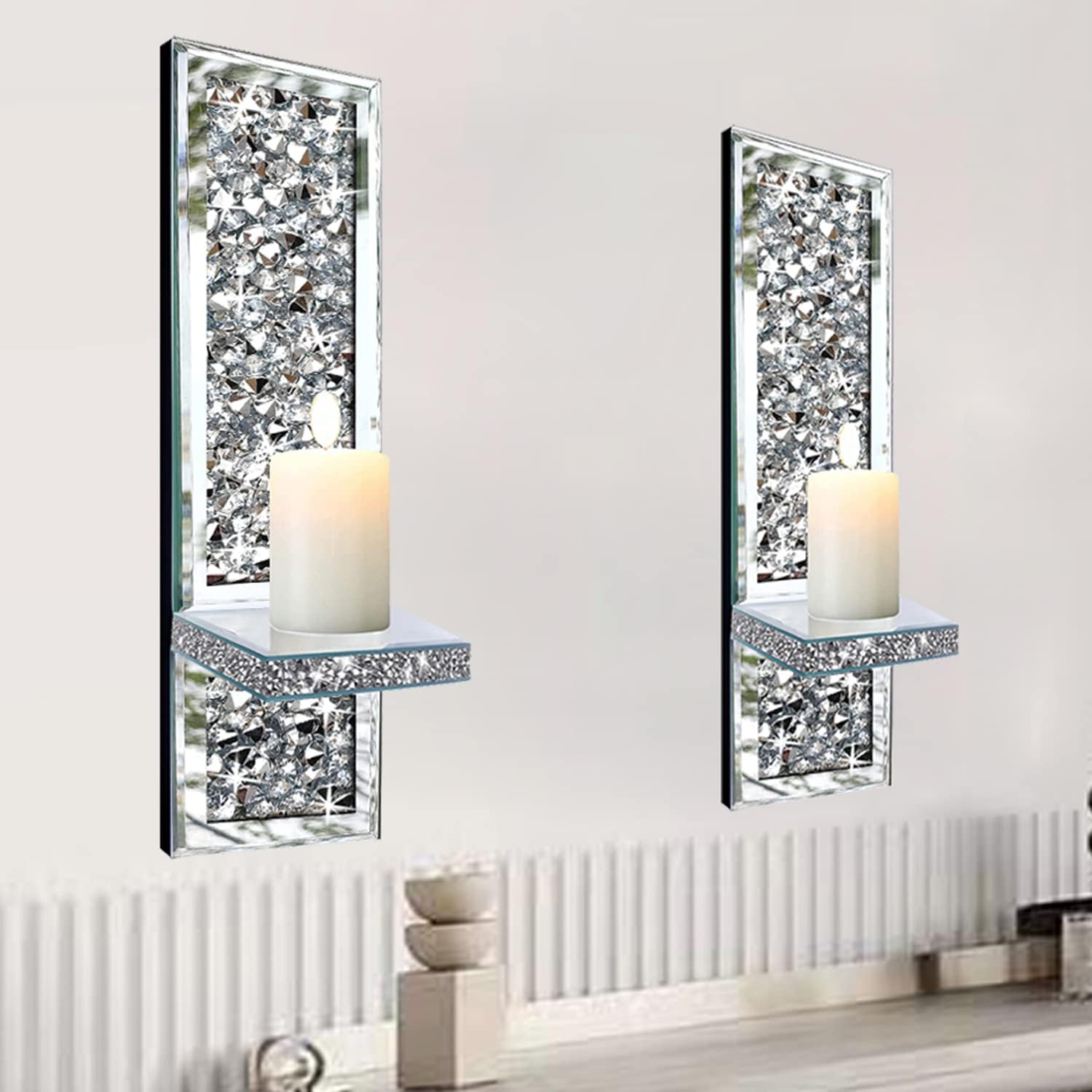 2-Piece Crystal Diamond Candle Scones