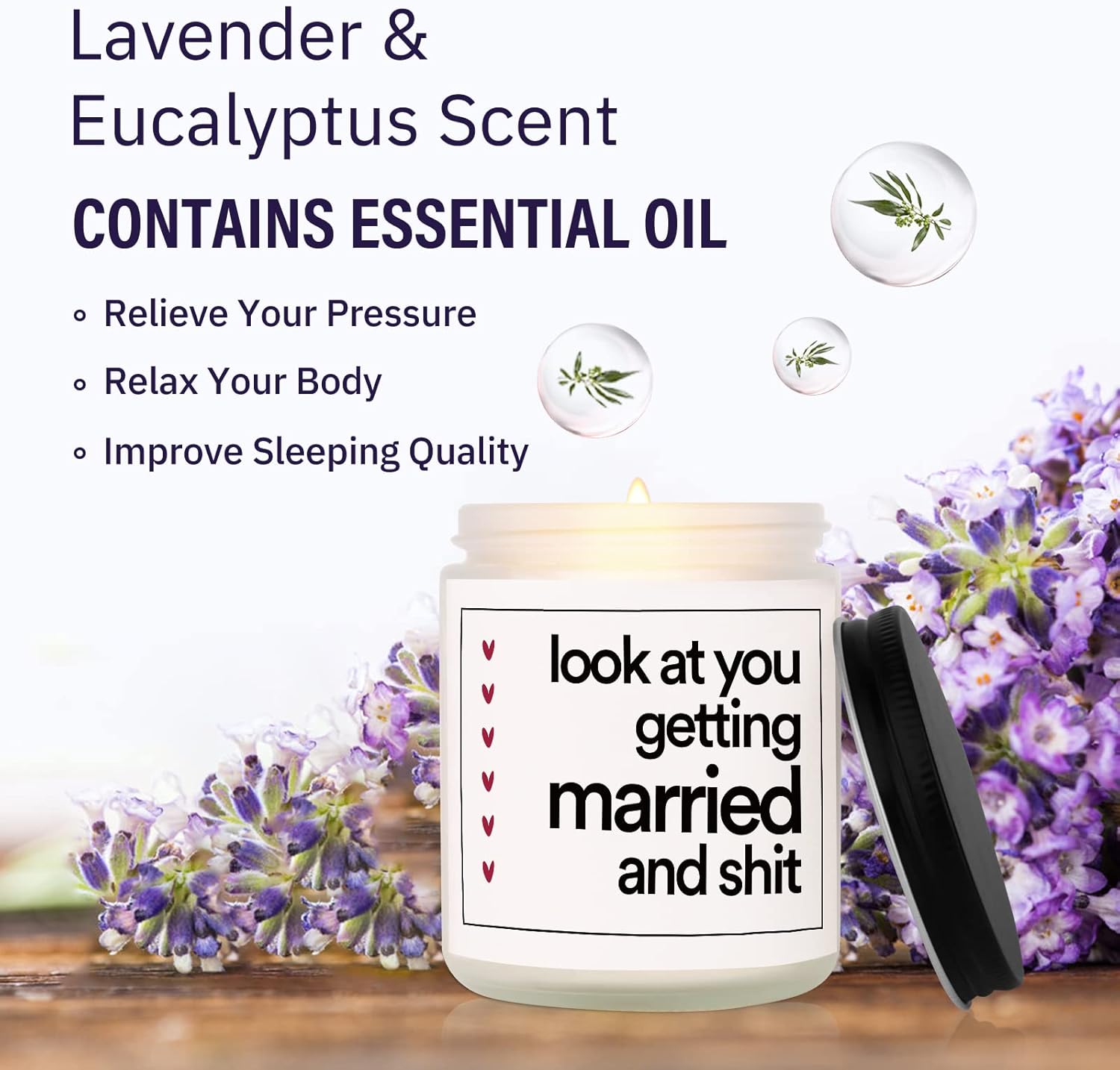 Funny Lavender Candle for Weddings Bridal or Engagements