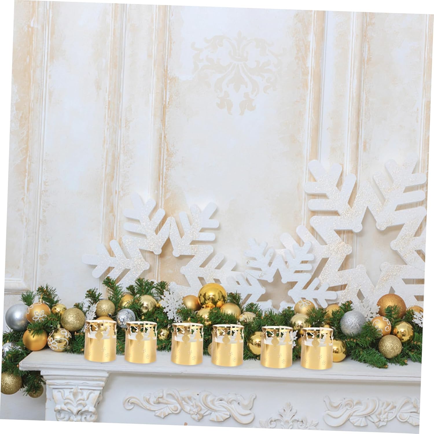 Snowflake Candle Lampshade 50 Pack for Xmas Winter Decor