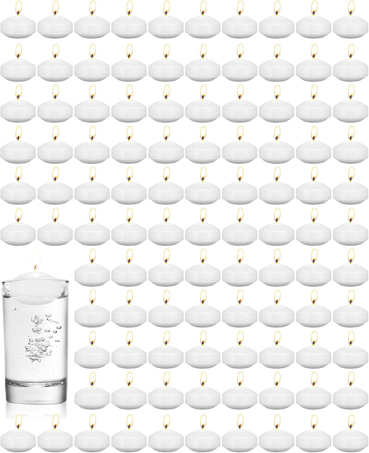 Elegant 80-Piece White Floating Candles for Weddings More