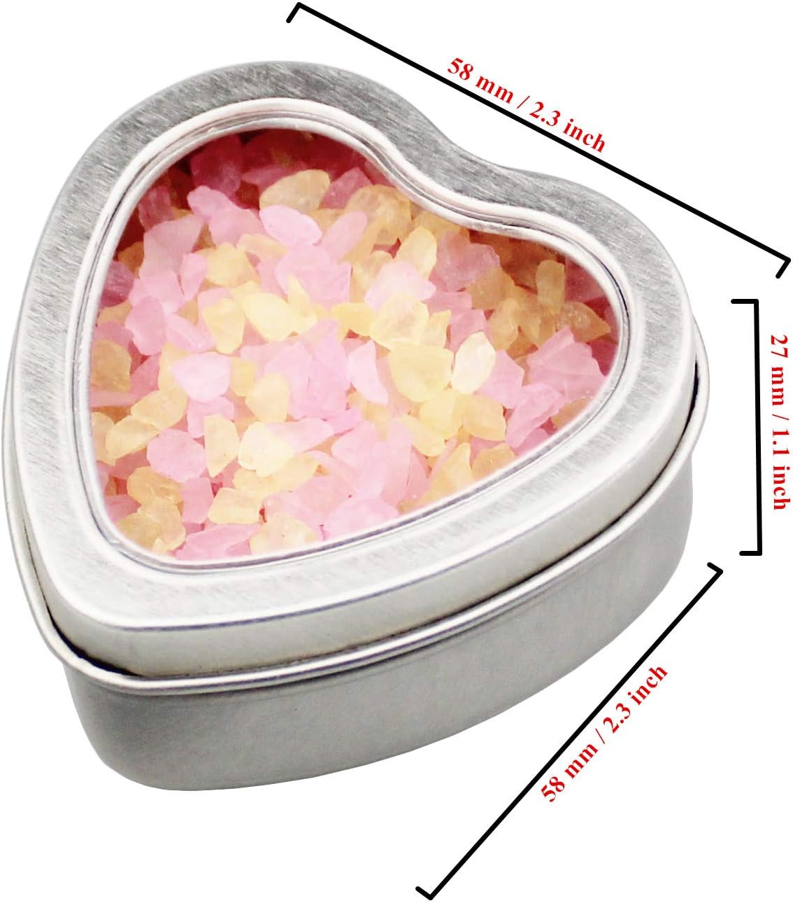 14-Pack Heart-Shaped Silver Metal Tins for Candle Making More