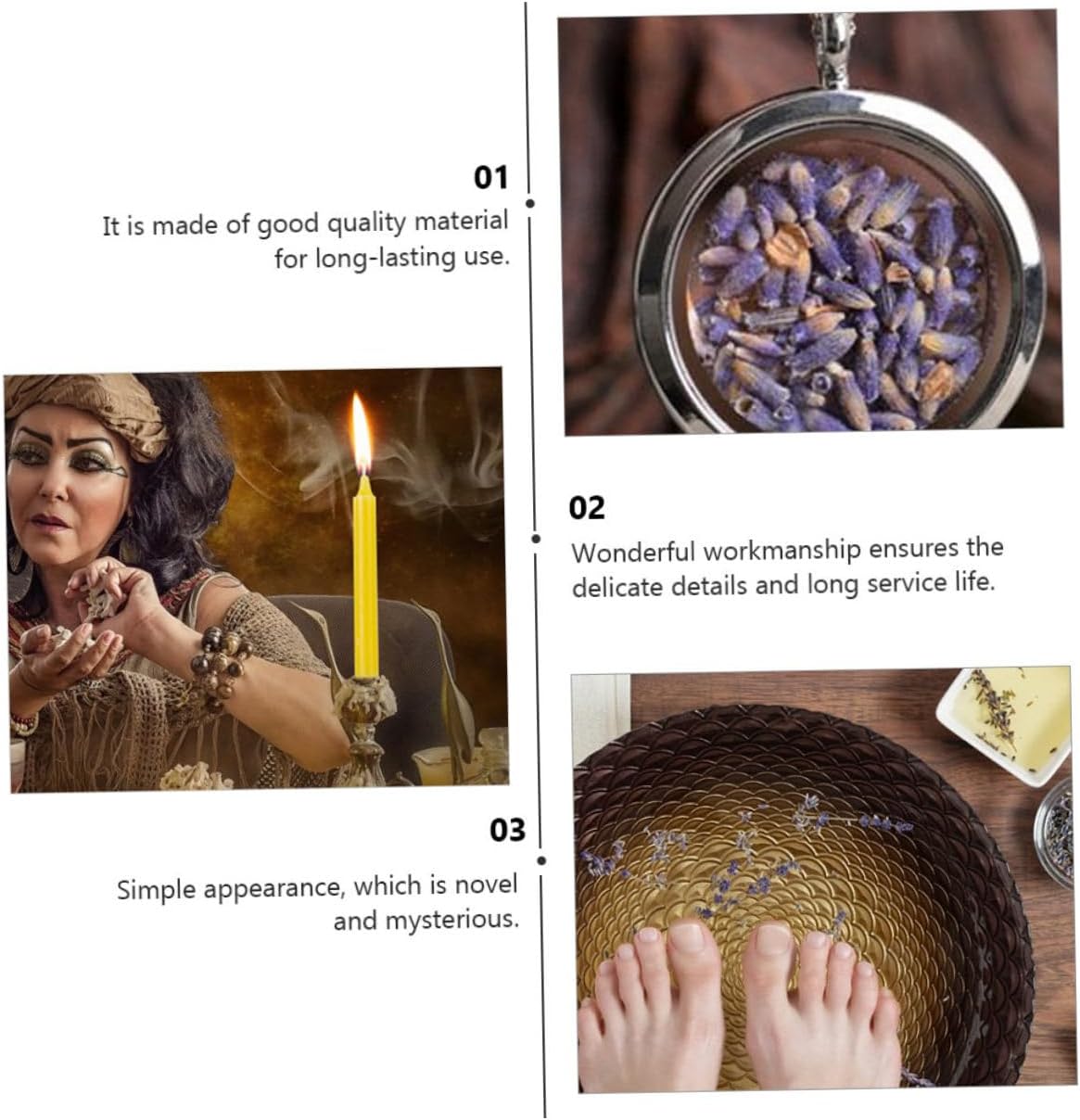 FRCOLOR Witchcraft Starter Kit with Dried Flowers and Crystals