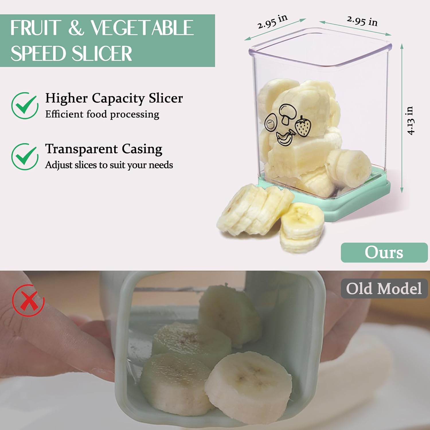 ERHIRY Cyan Stainless Steel Fruit Slicer for Kitchen Gurus