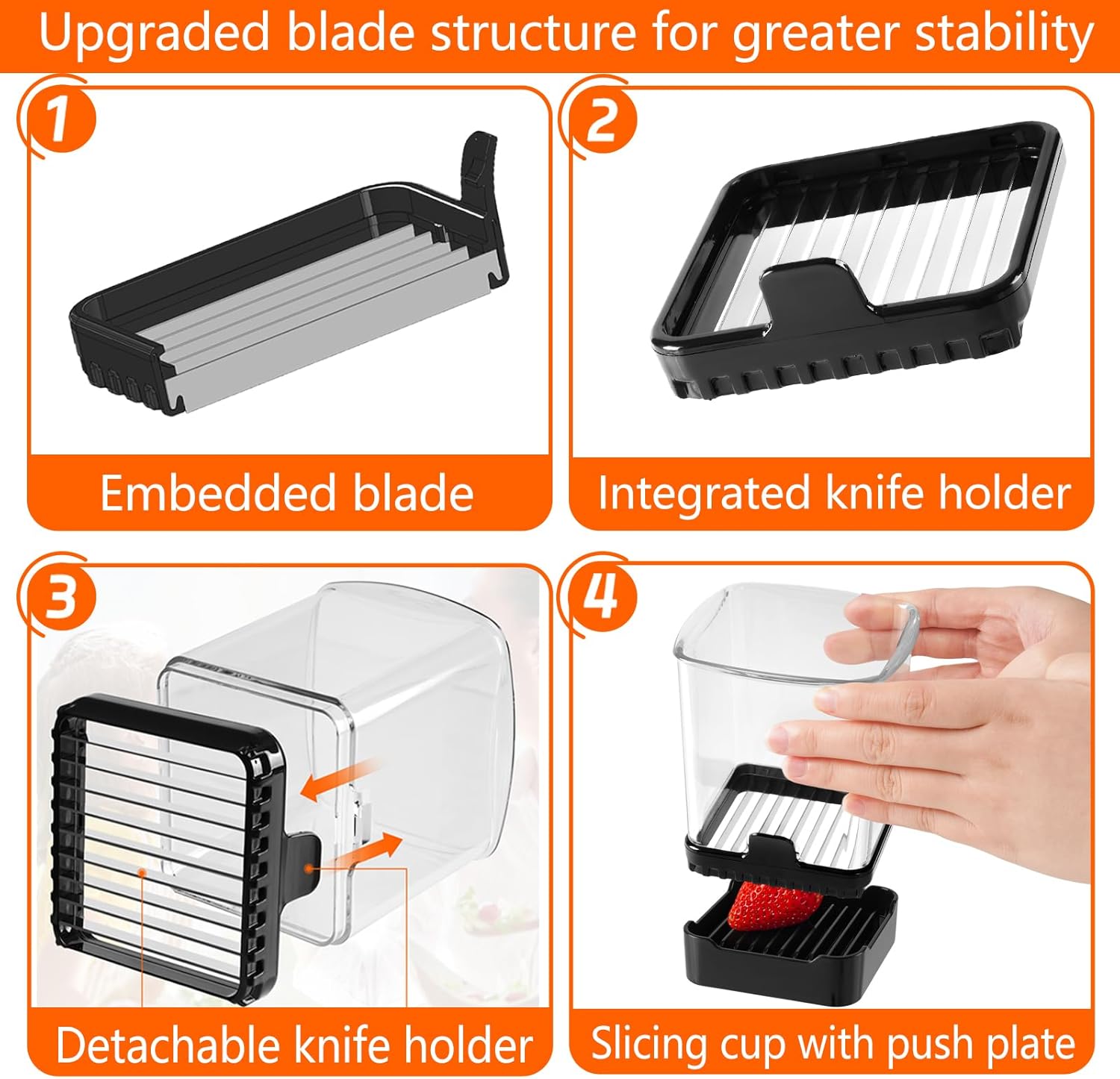Efficient Fruit Slicer with 9 Blades and Detachable Design
