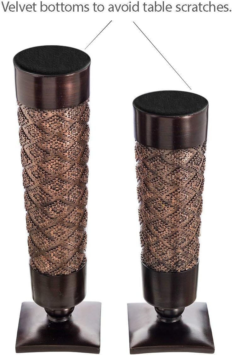 Creative Scents Dublin Brown Pillar Candle Holder Set of 2