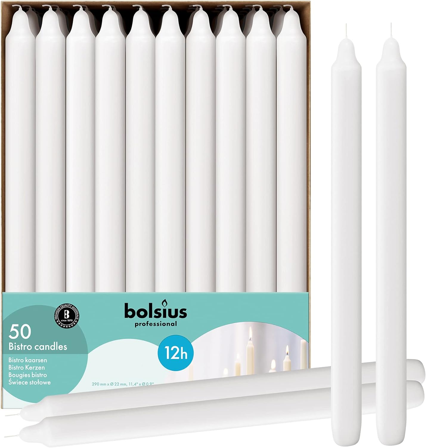 BOLSIUS White Taper Candlesticks