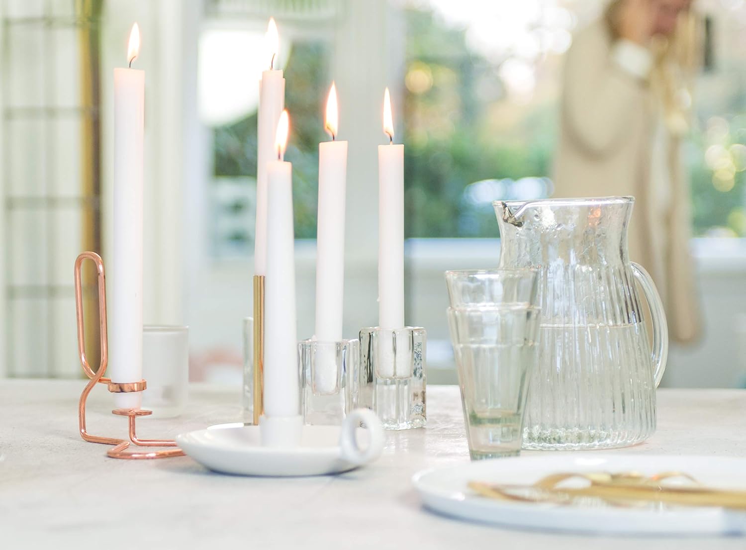 BOLSIUS White Taper Candlesticks