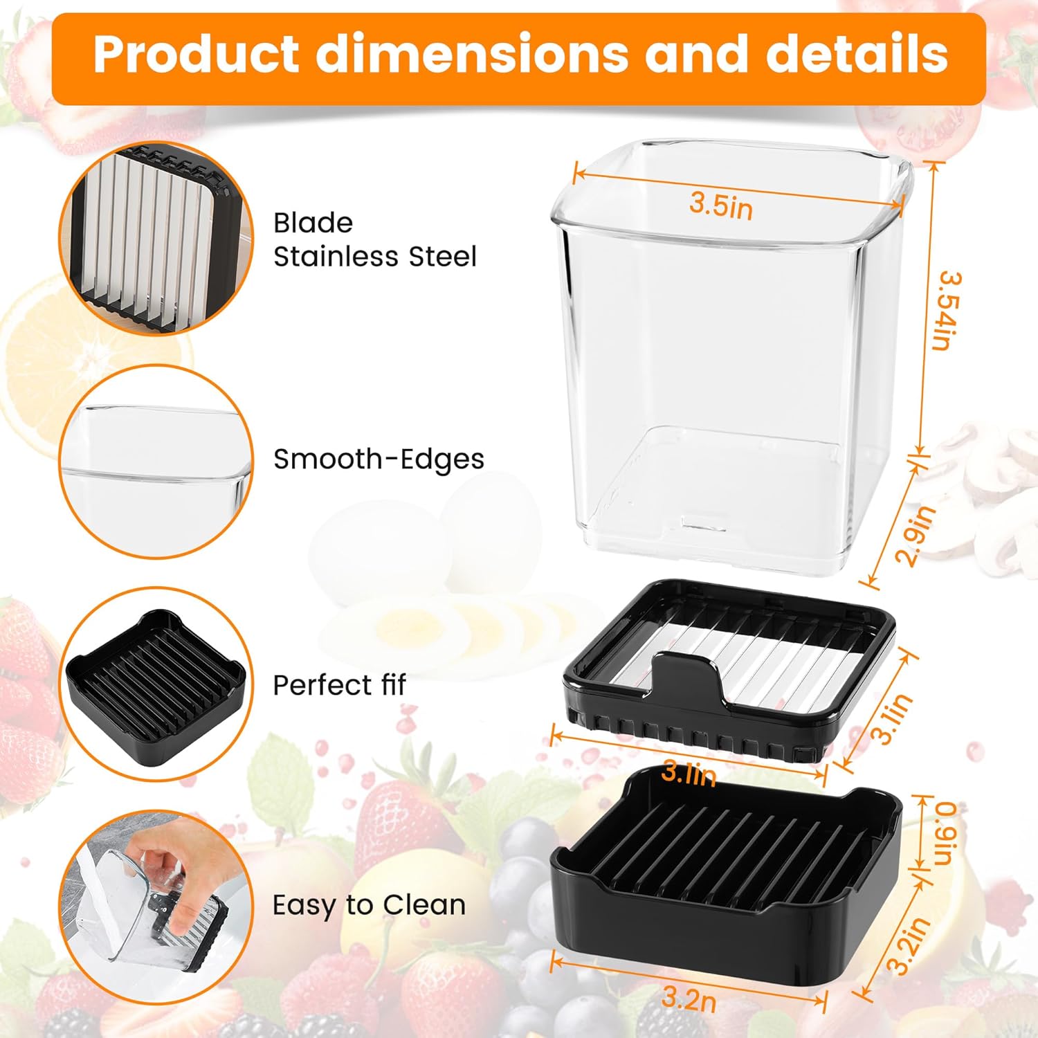 Efficient Fruit Slicer with 9 Blades and Detachable Design