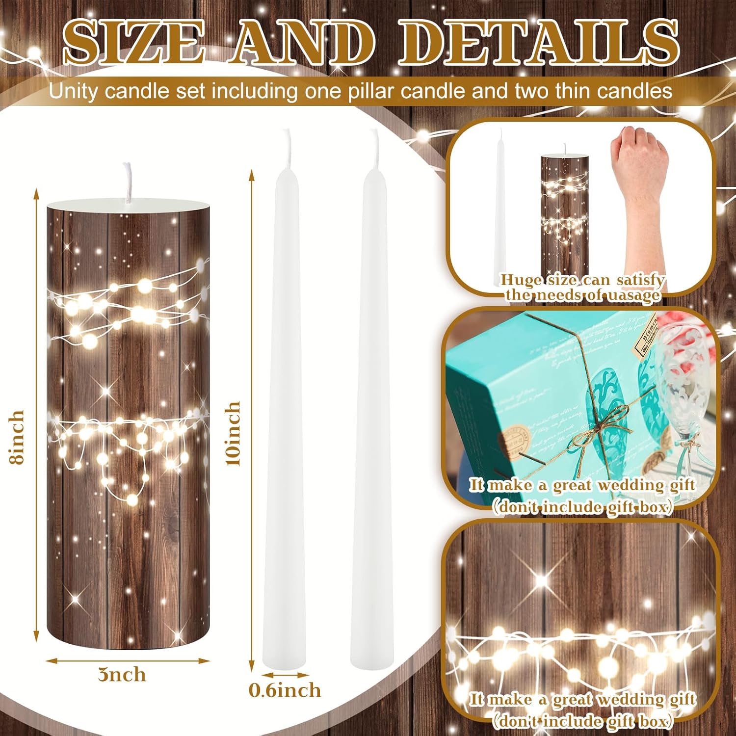 Elegant Unity Candles with Holder for Weddings