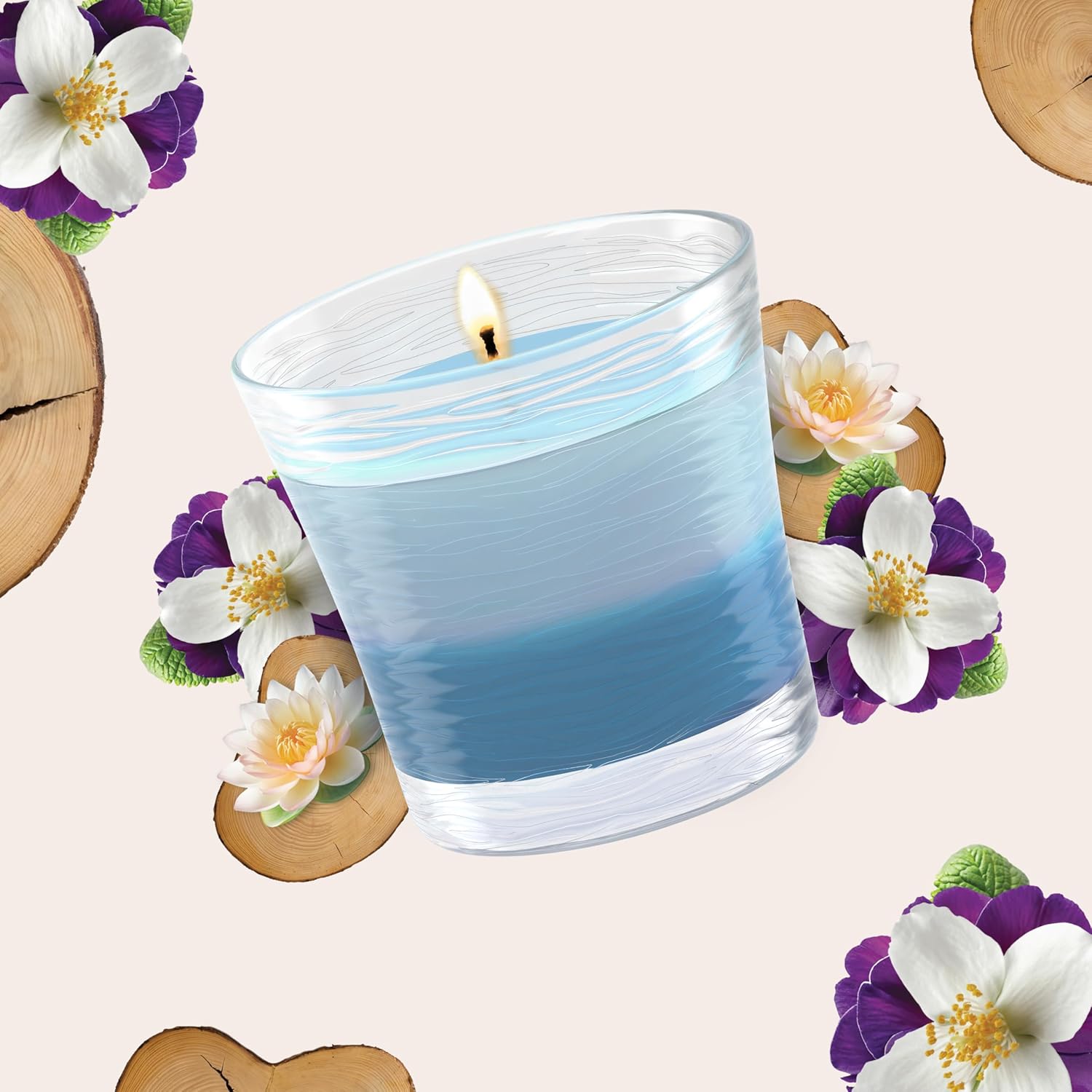 Glade 2-in-1 Candle Jar Moonlit Walk Wandering Stream Scent 408oz x2