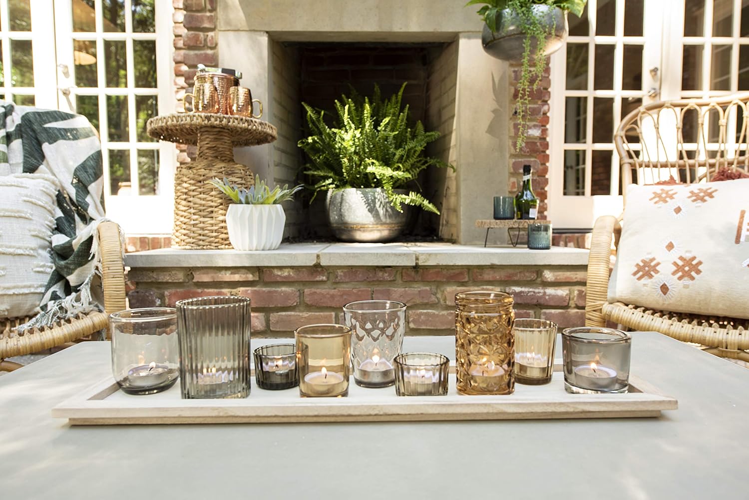 Elegant Brown Glass Votive Set