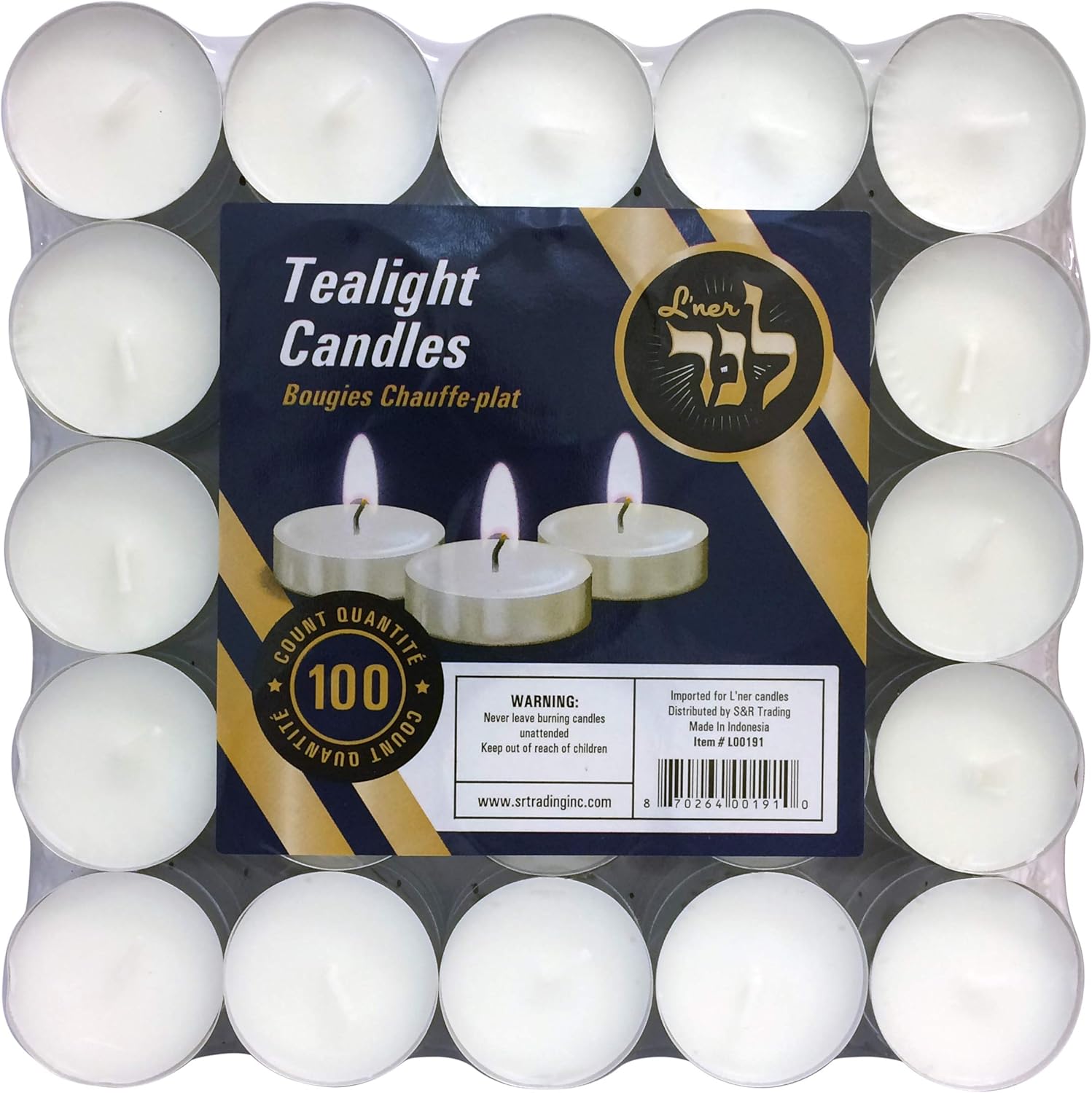 Bolsius White Tea Lights - Set of 100 Unscented Votive Candles