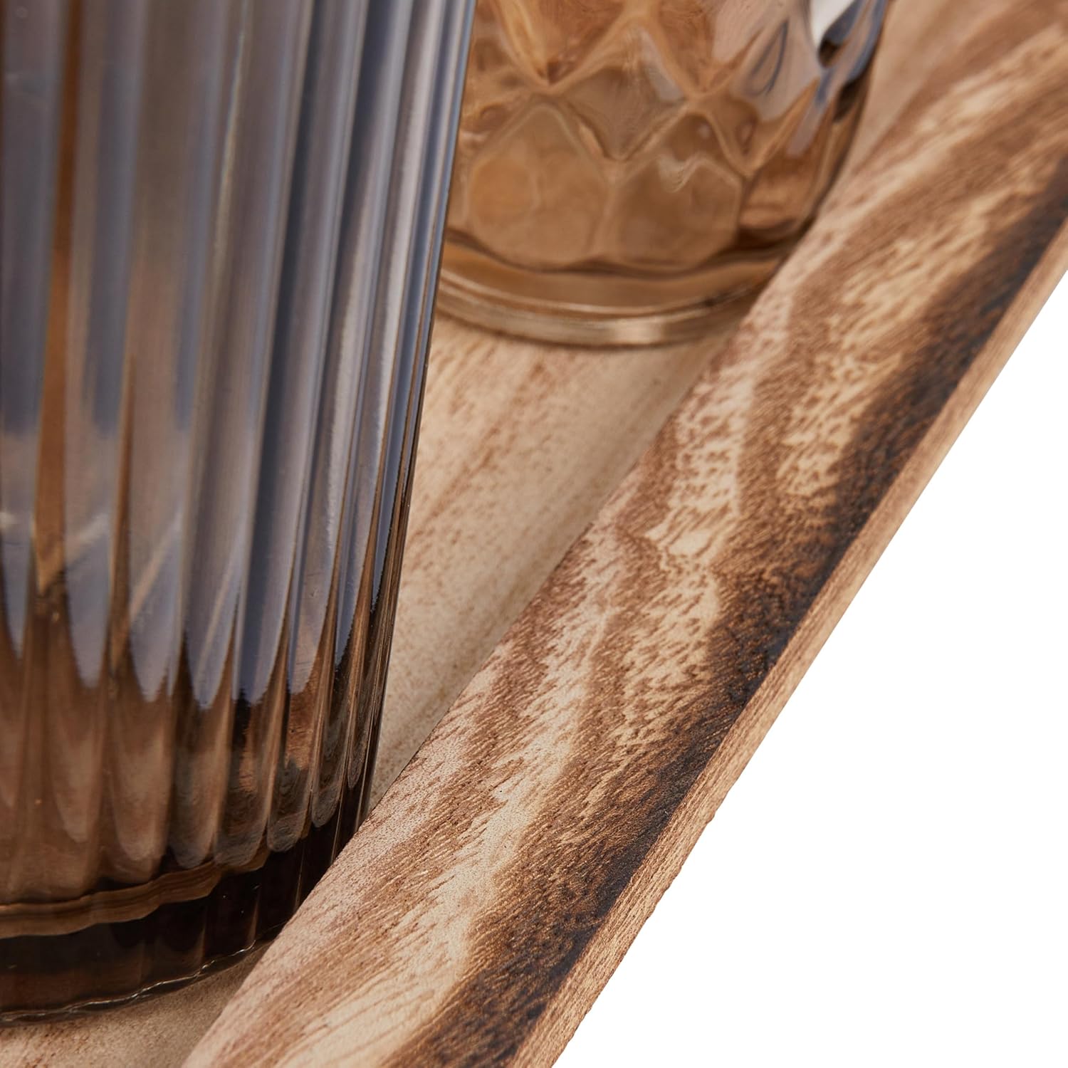 Elegant Brown Glass Votive Set