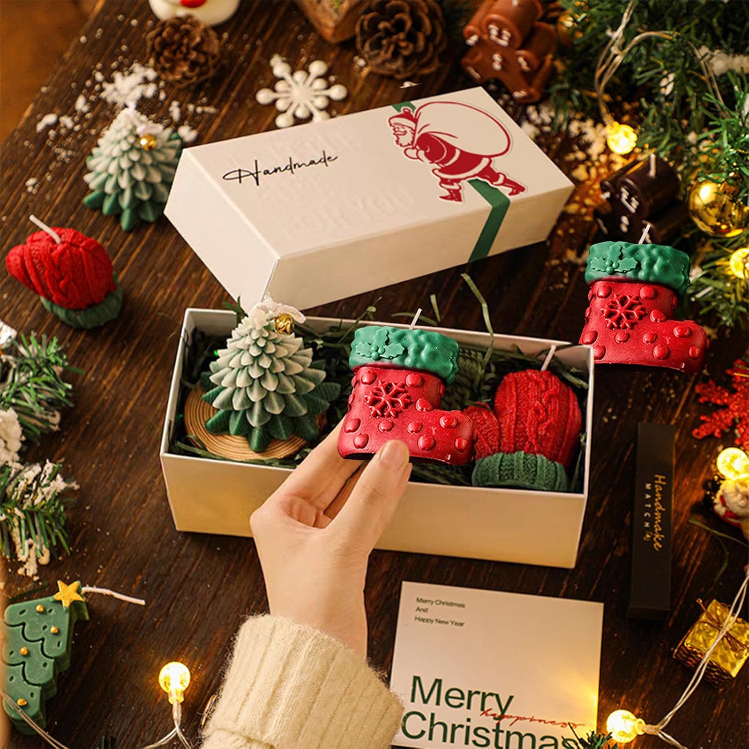 Eefaiphe Christmas Scented Candles Tree Glove Socks Shape