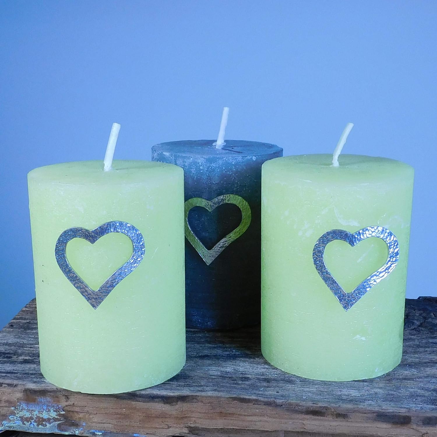 Elegant Heart Candle Pins in Lead-Free Fine Pewter