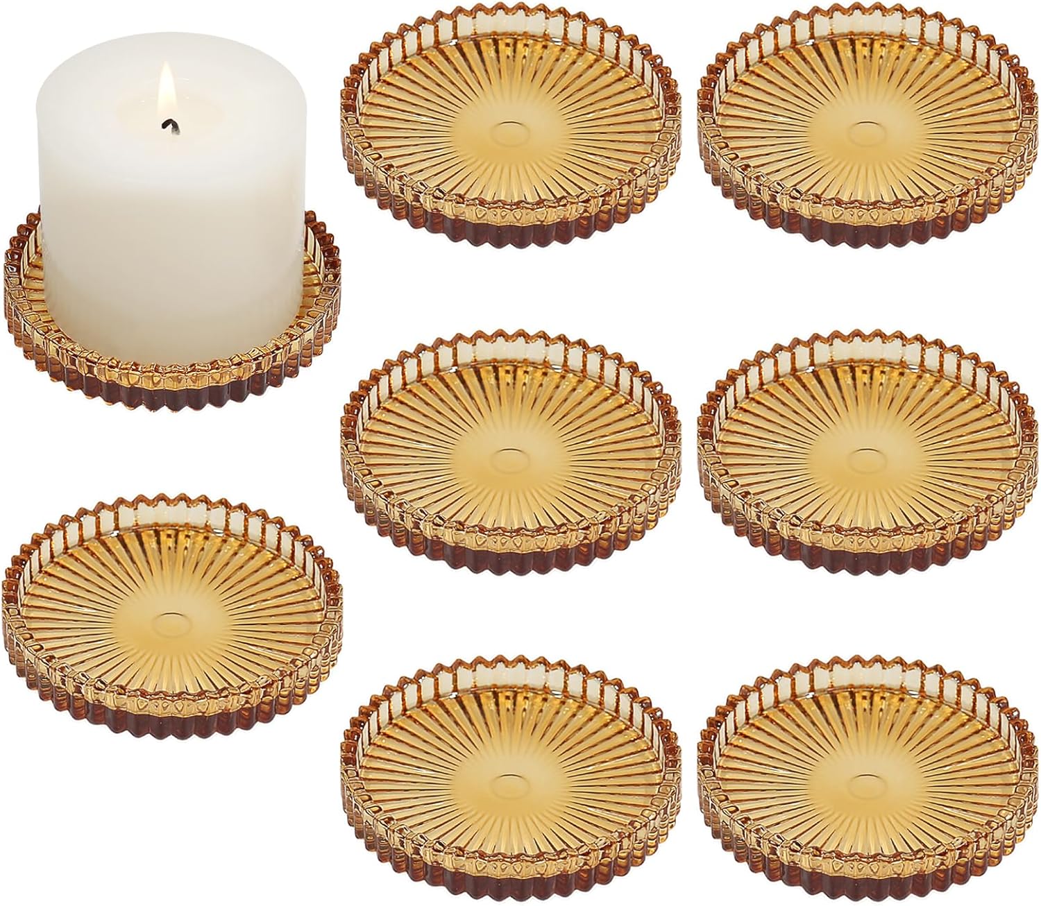 Vixdonos 8-Piece Glass Candle Holder Set