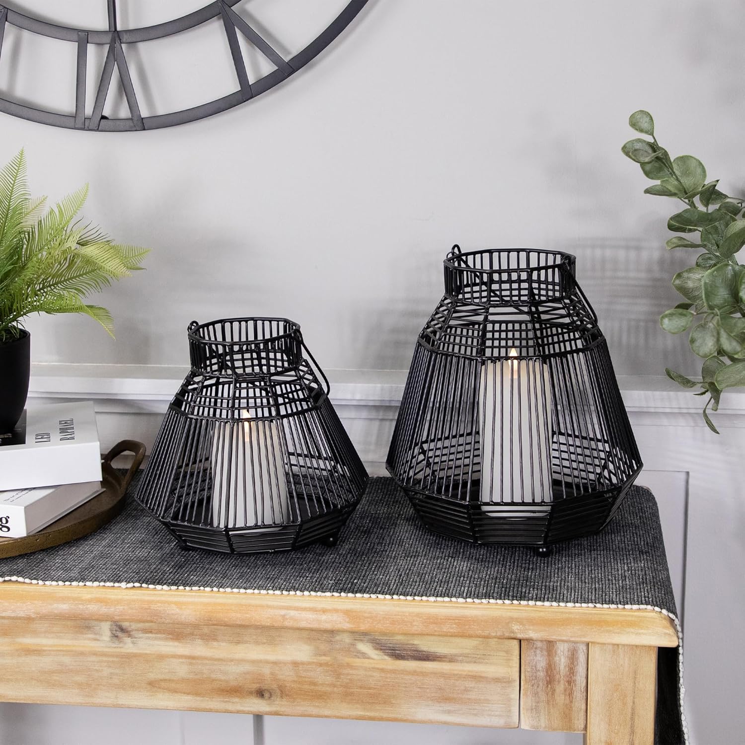 Charming Black Hurricane Candle Lantern