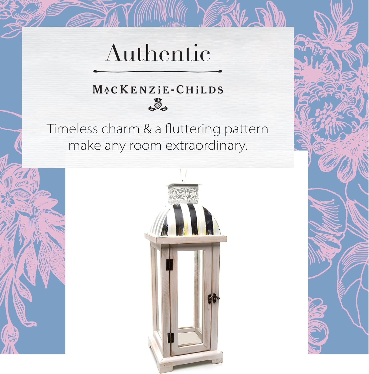 Modern Black White Lantern for Flameless Candles