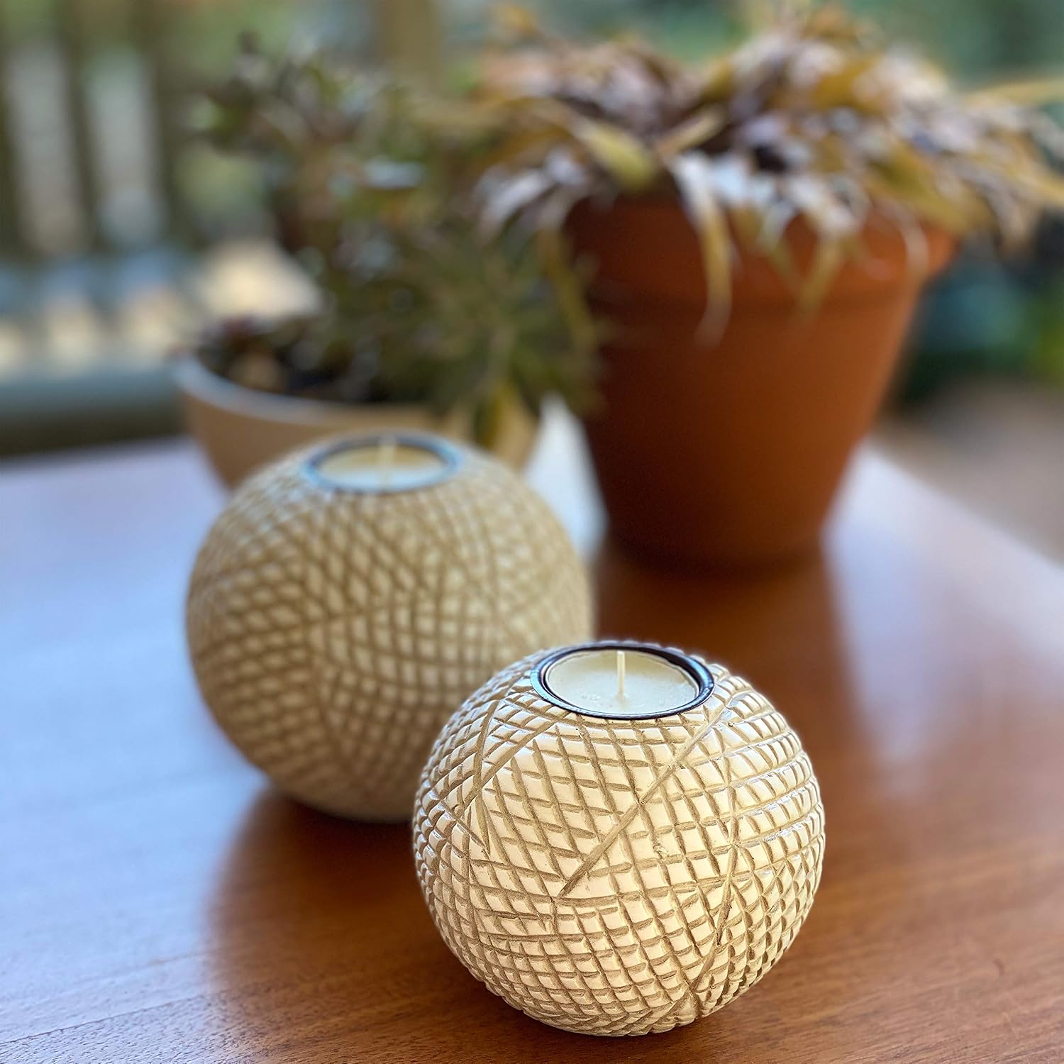 Capture the moment with our elegant Luca Orb Candle Holder Set