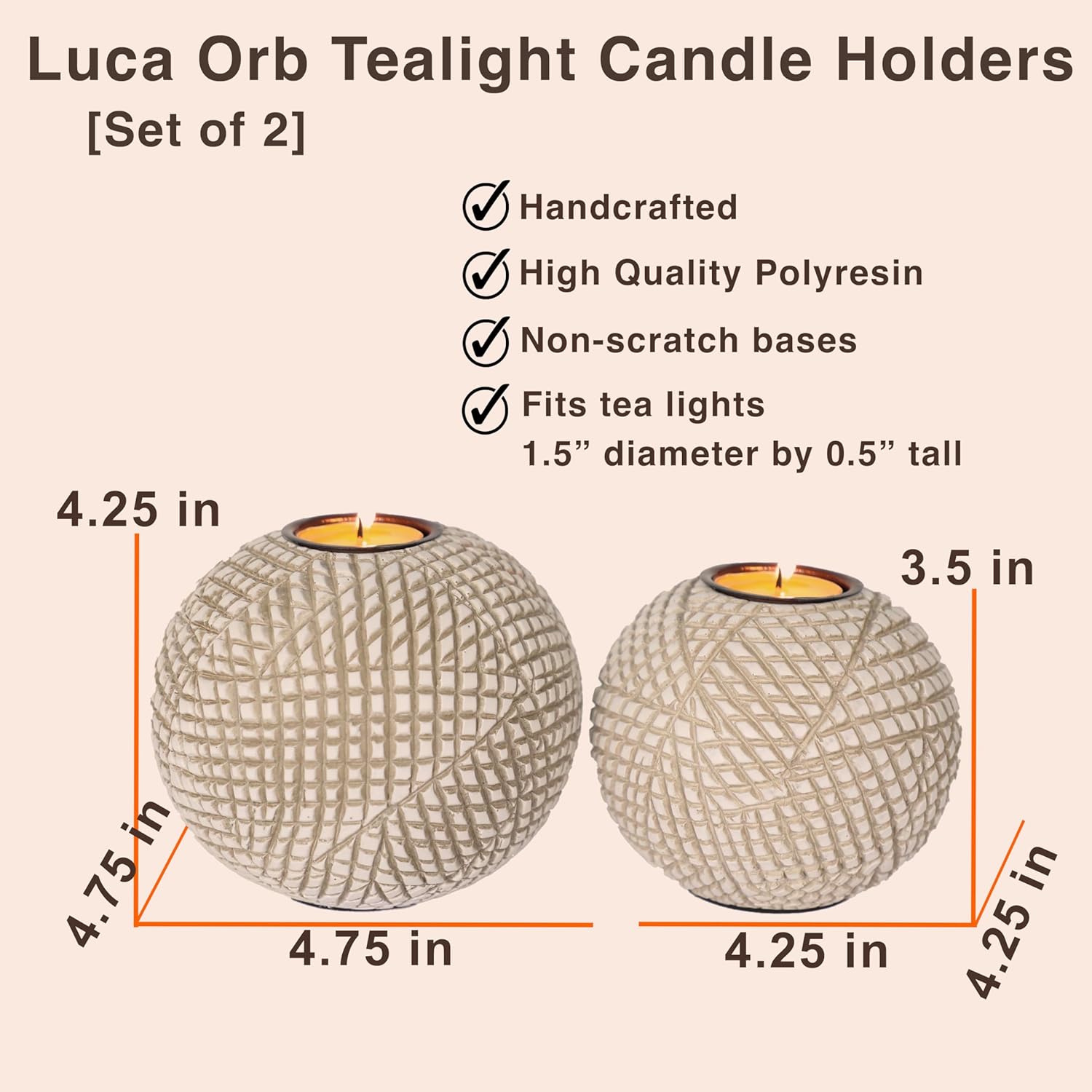 Capture the moment with our elegant Luca Orb Candle Holder Set