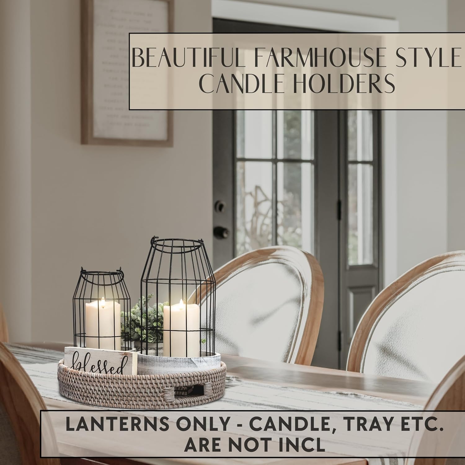 Stylish Rustic Lanterns Set of 2