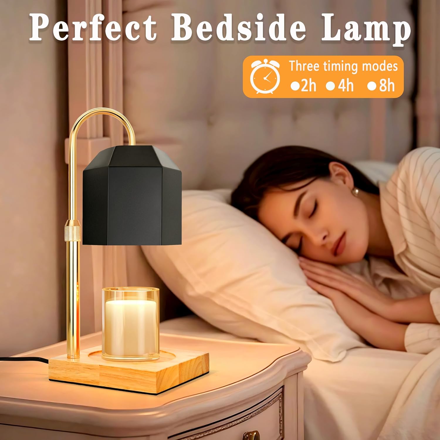 Cozy Flameless Candle Warmer Timer Dimmable Safe for Candles and Wax