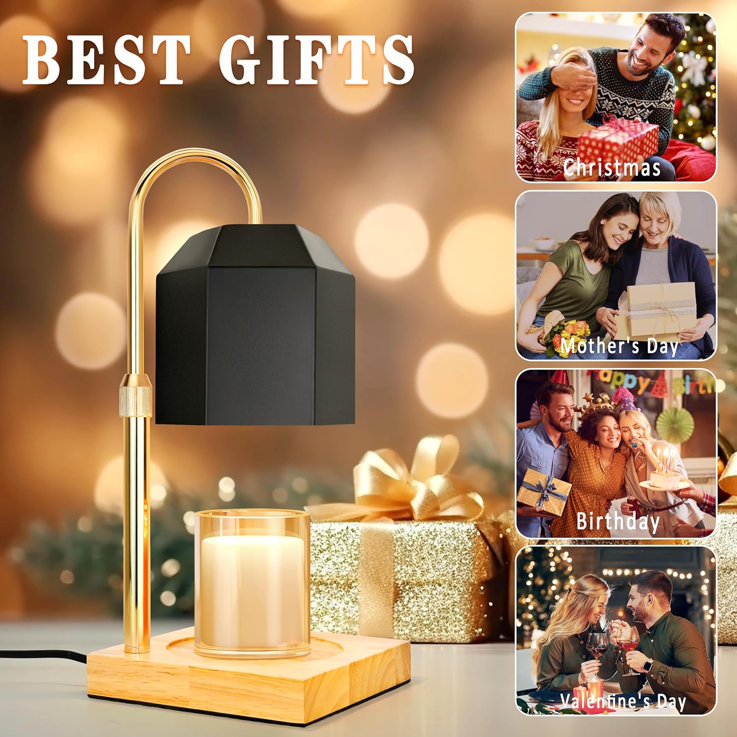 Cozy Flameless Candle Warmer Timer Dimmable Safe for Candles and Wax