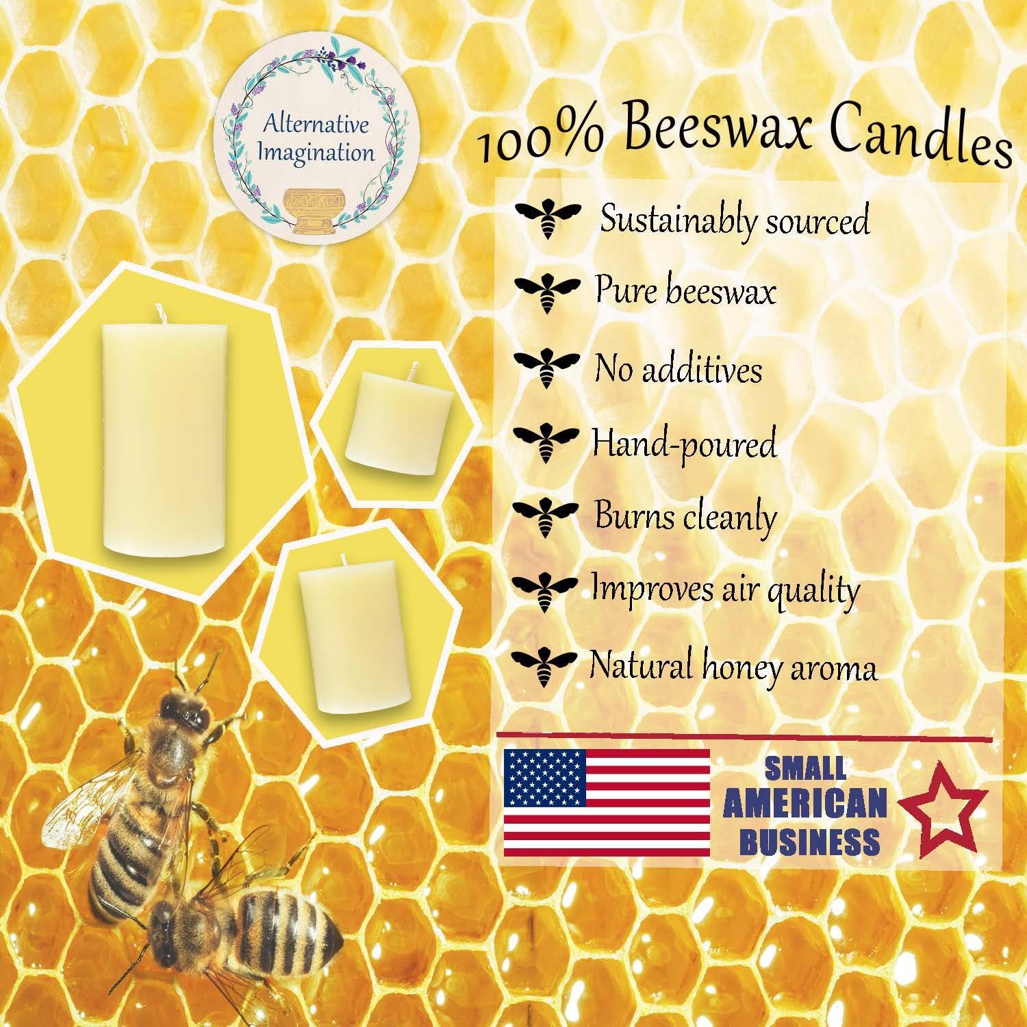 White Ivory Bees wax pillar candles