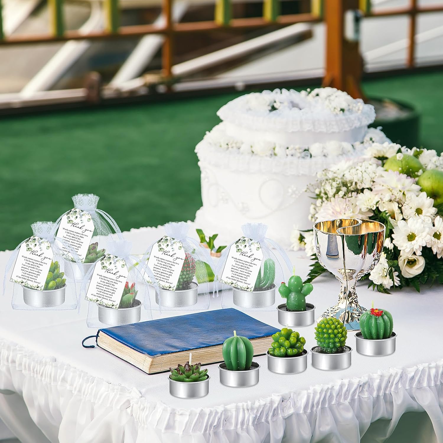 30-Set Floral Candle Party Favor for Bridal Events