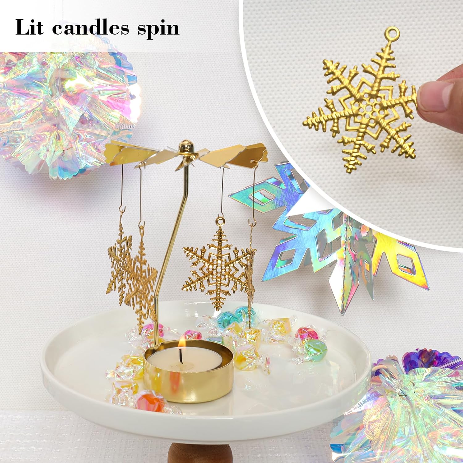 Heliltd 2-Piece Christmas Candle Holder Set Description