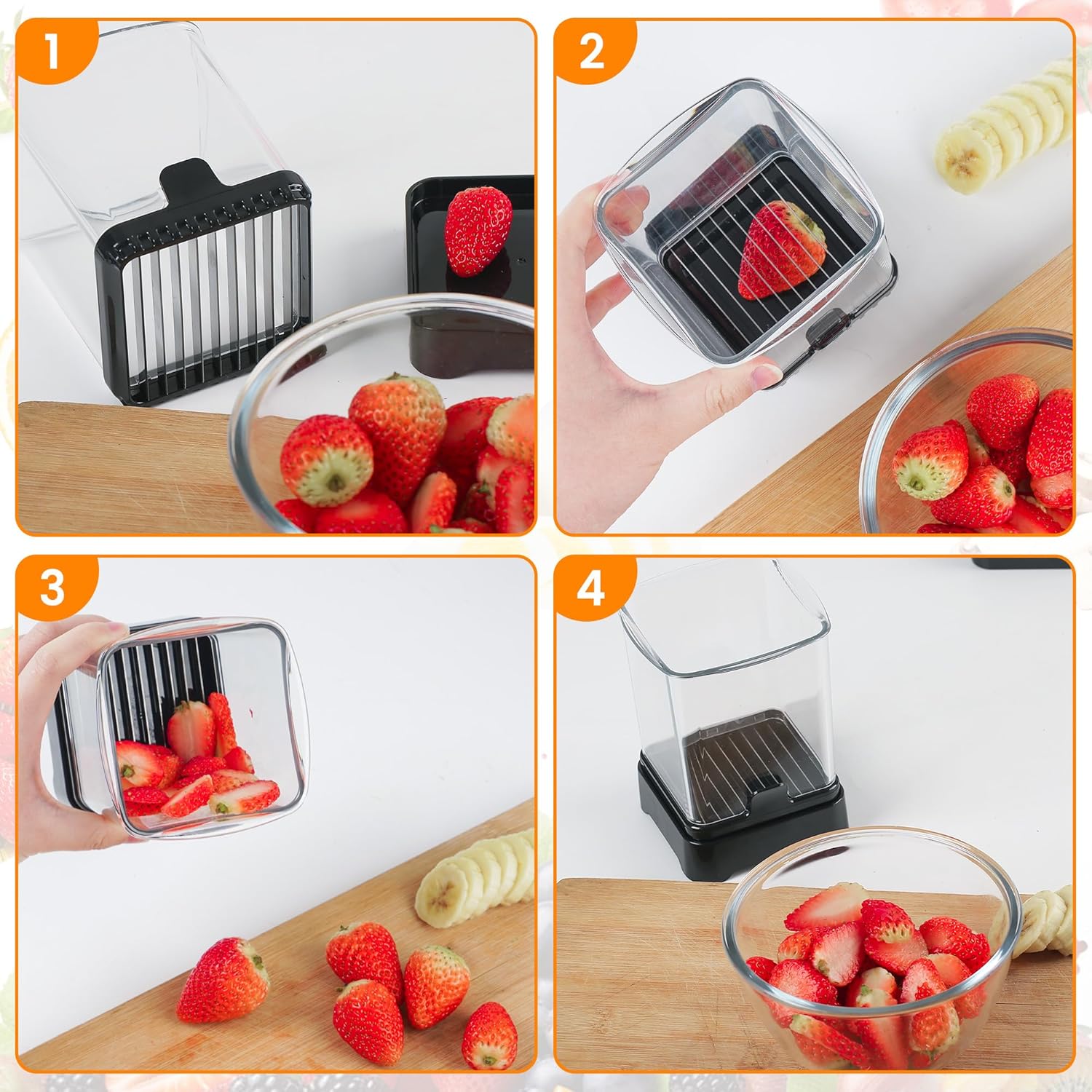 Efficient Fruit Slicer with 9 Blades and Detachable Design