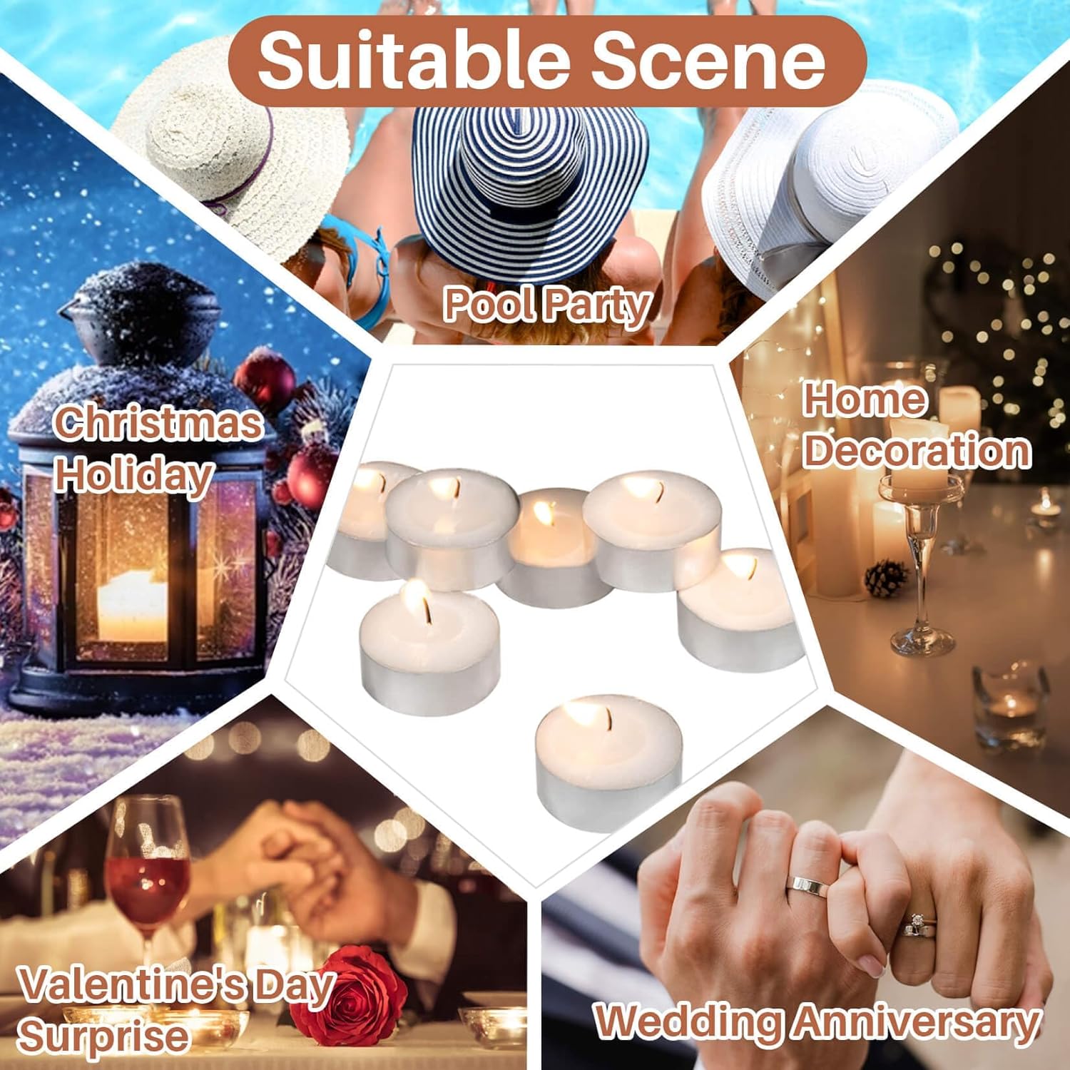 Mini Tea Lights for Home Pool and More