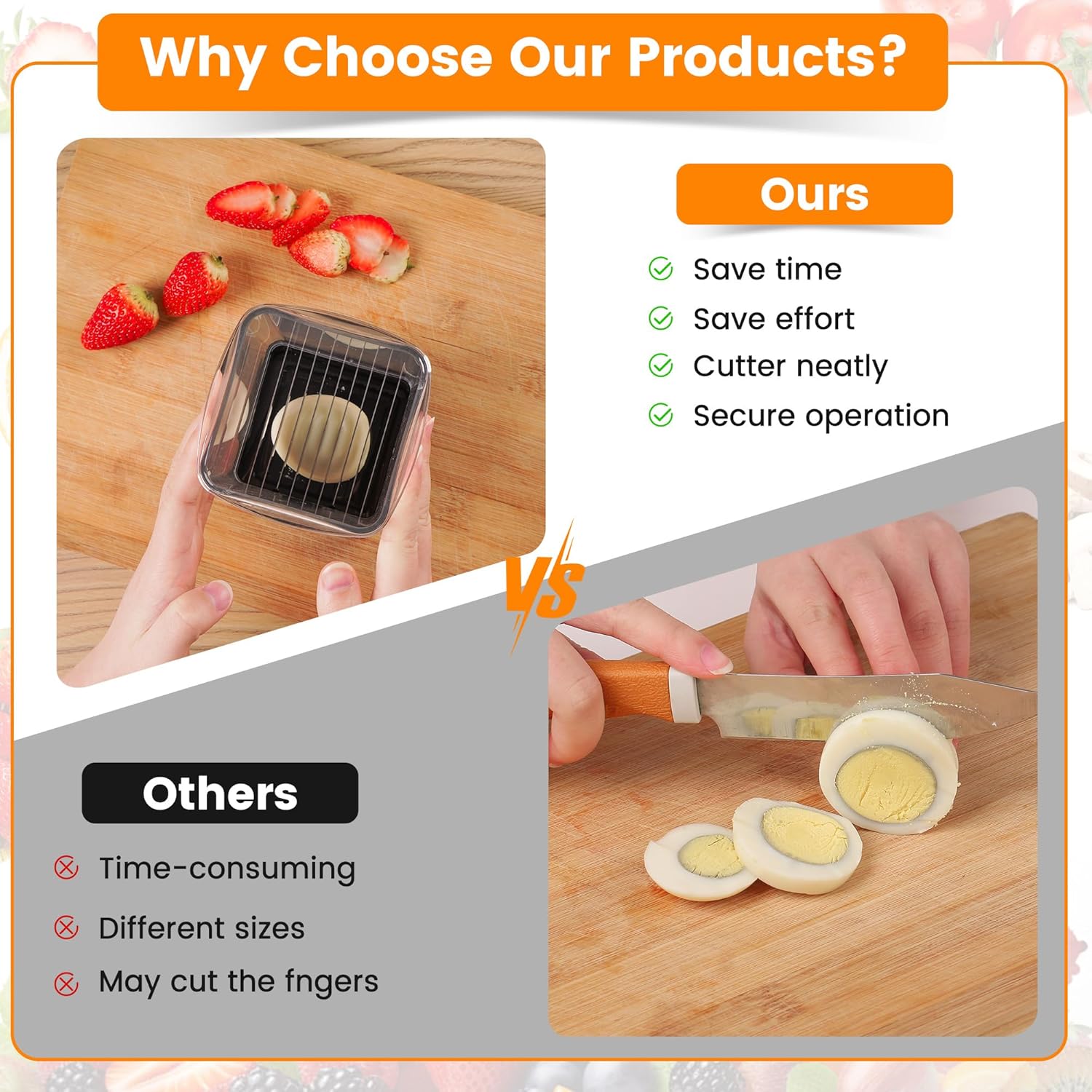Efficient Fruit Slicer with 9 Blades and Detachable Design