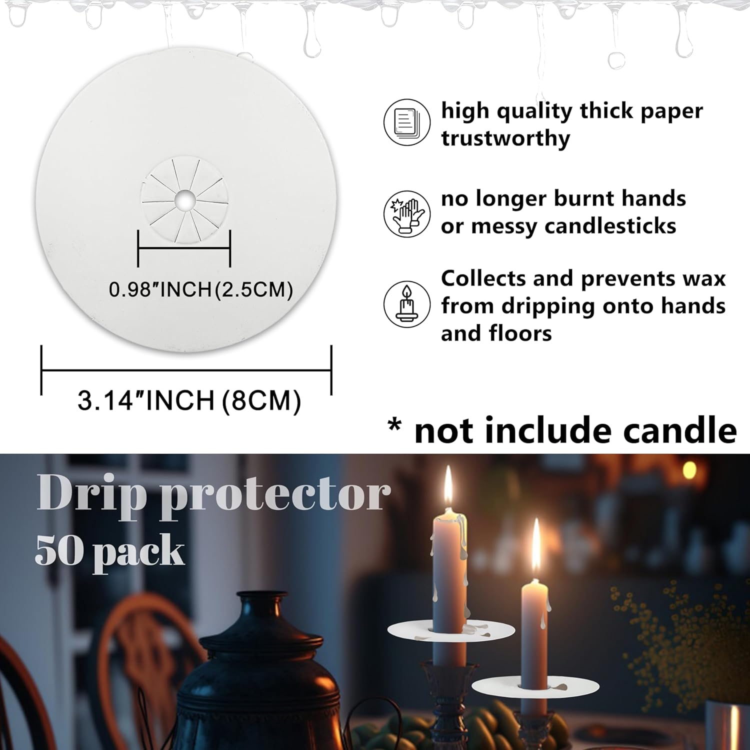 Breakthrough Drip Protection for Taper Candles
