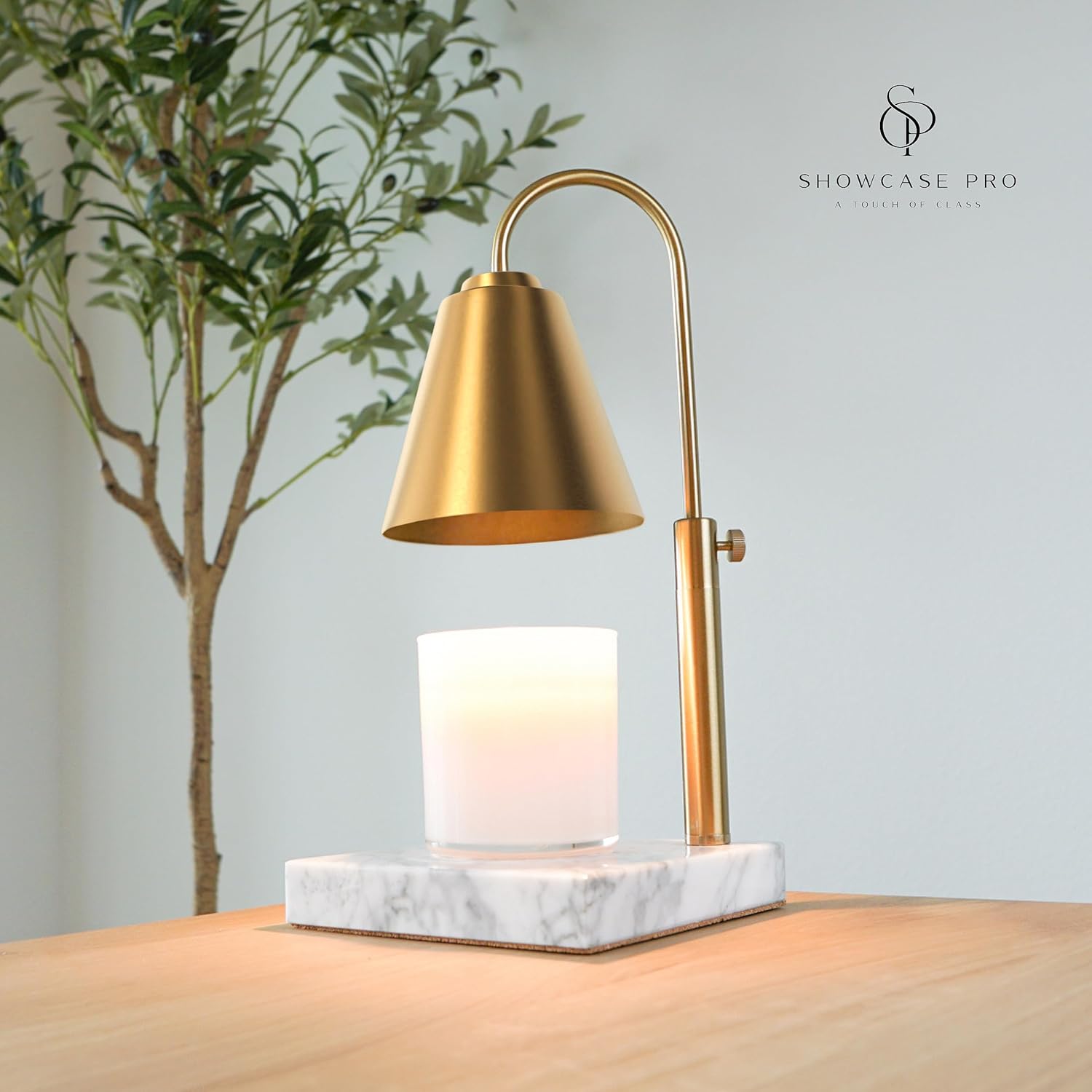 Adjustable Gold Candle Warmer with Phthalic Acid Wax for Mothers Day Birthdays