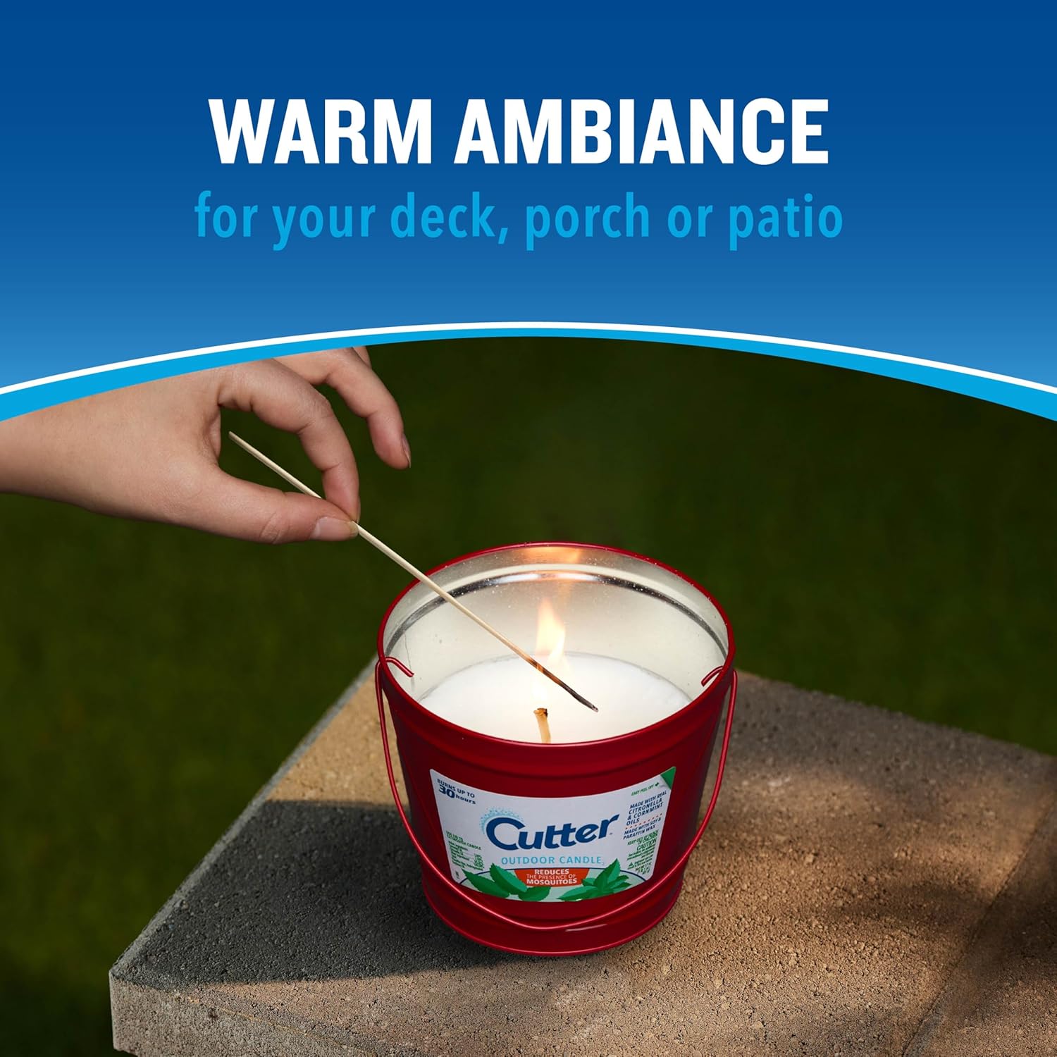 Cutter Citronella Cornmint Oil Candle Reduce Mosquitoes 17 Ounces