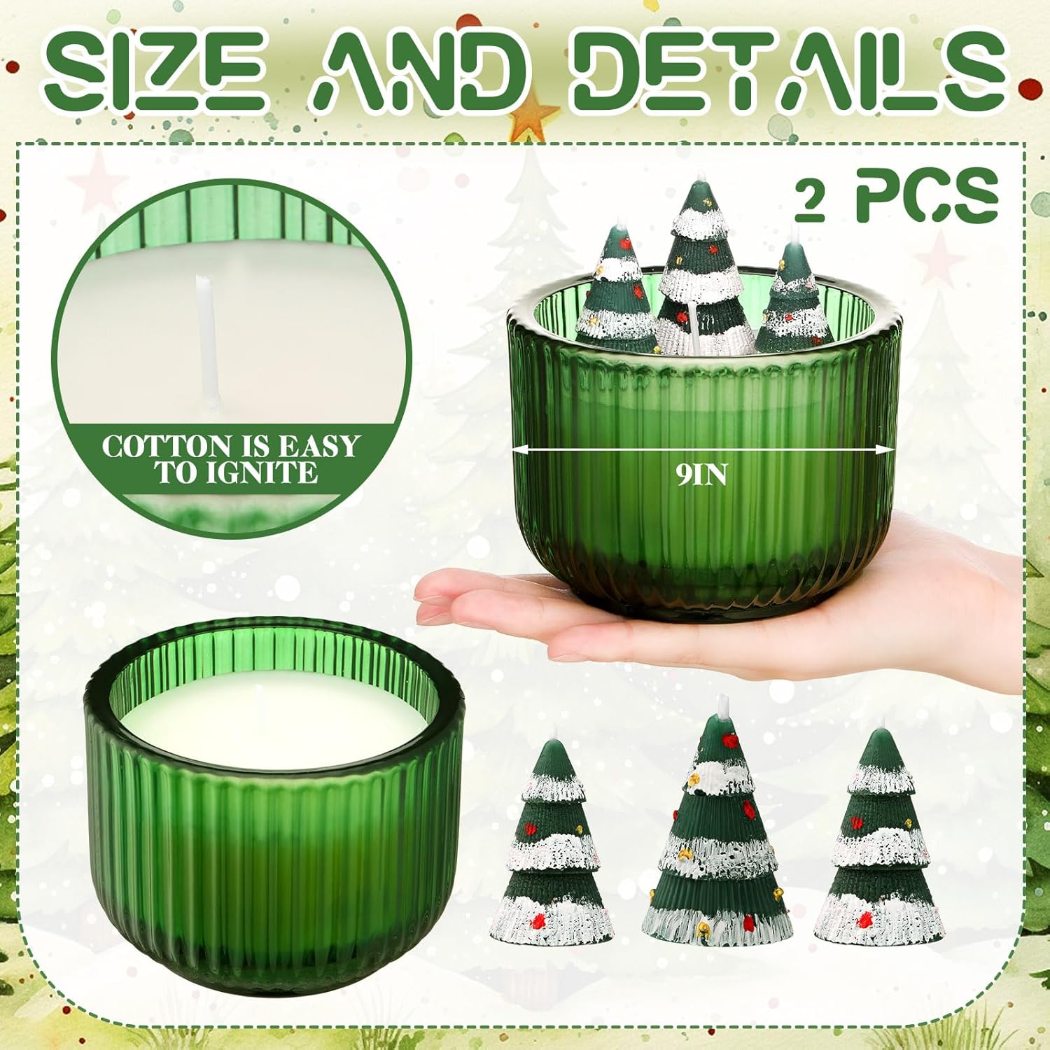2 Pack Christmas Aspen Scented Candles Dark Green Classic