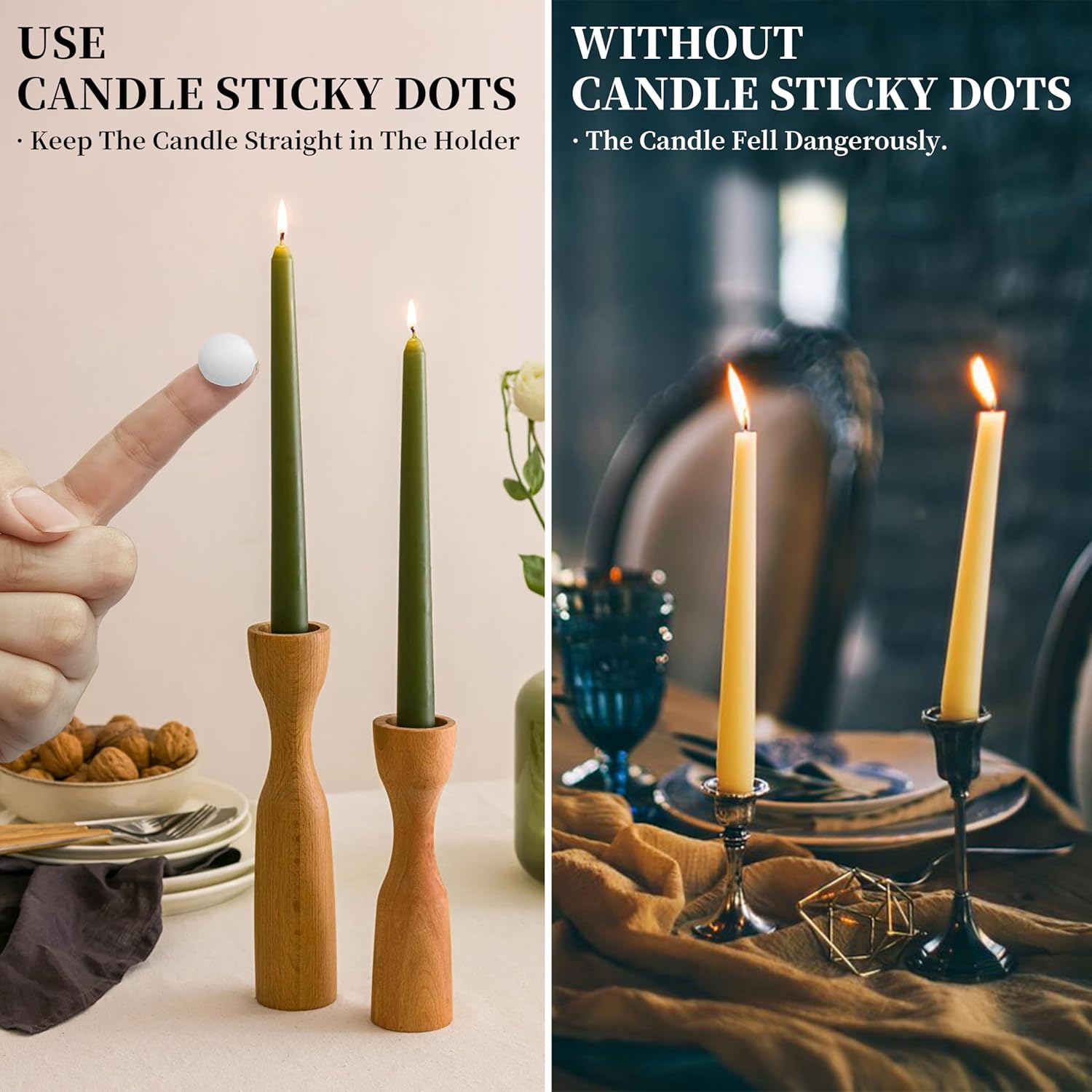 Securely Stick to Any Surface Zechkavaa White Wax Candle Adhesive Dots