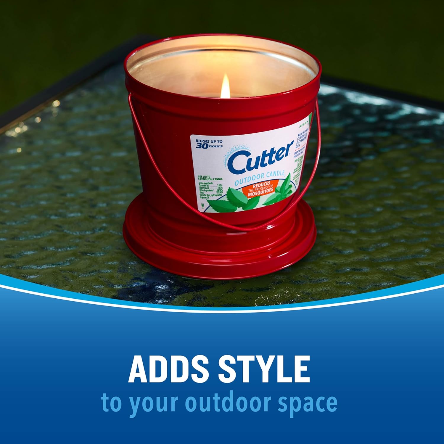 Cutter Citronella Cornmint Oil Candle Reduce Mosquitoes 17 Ounces