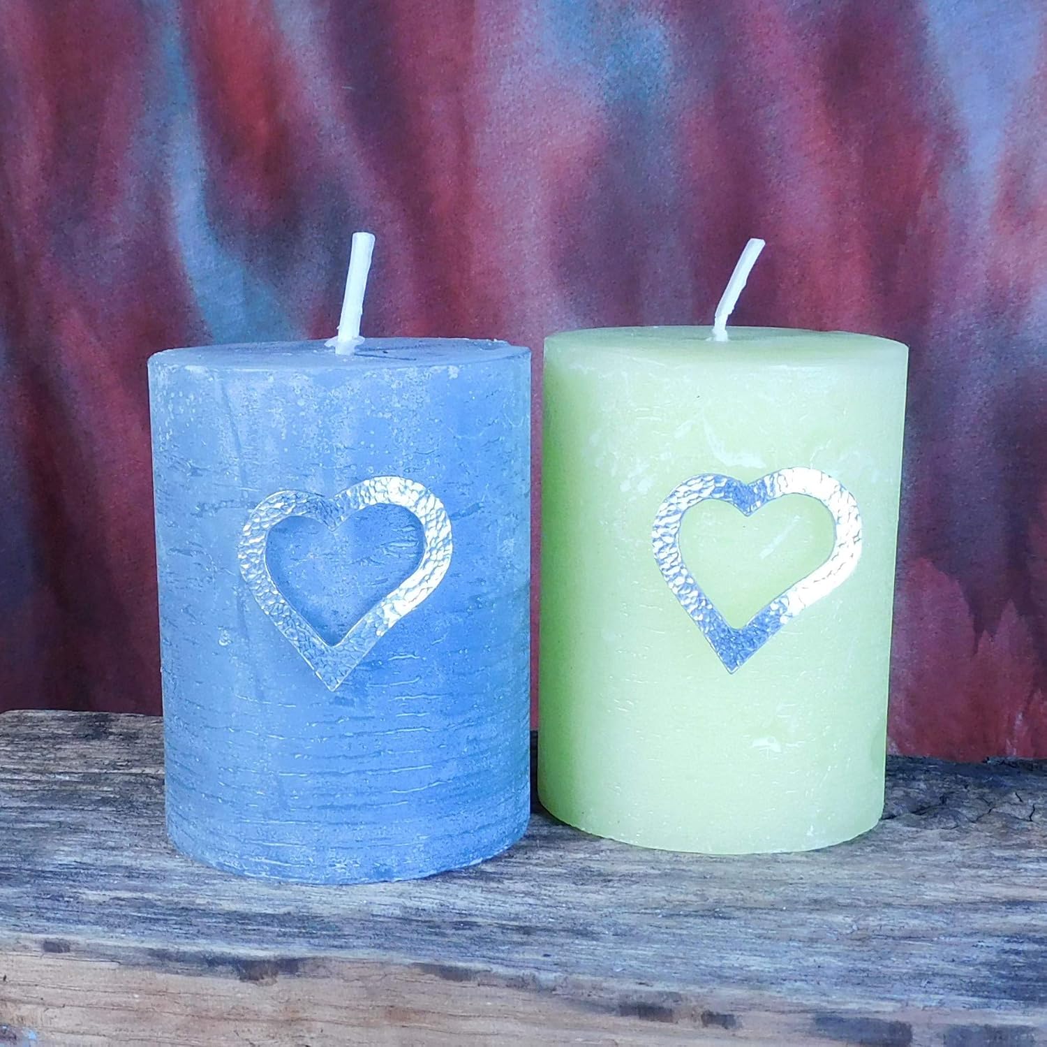 Elegant Heart Candle Pins in Lead-Free Fine Pewter