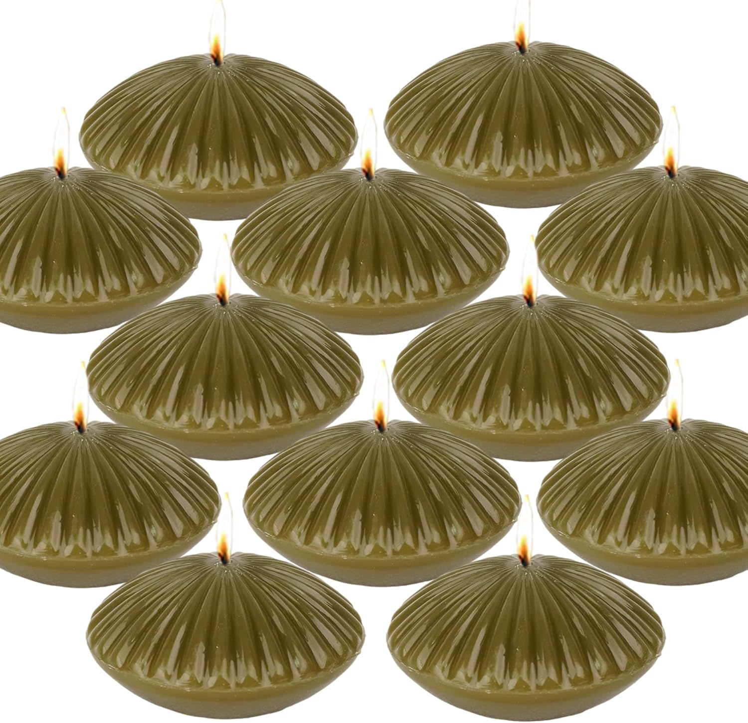 Olive Floating Candles Large 3