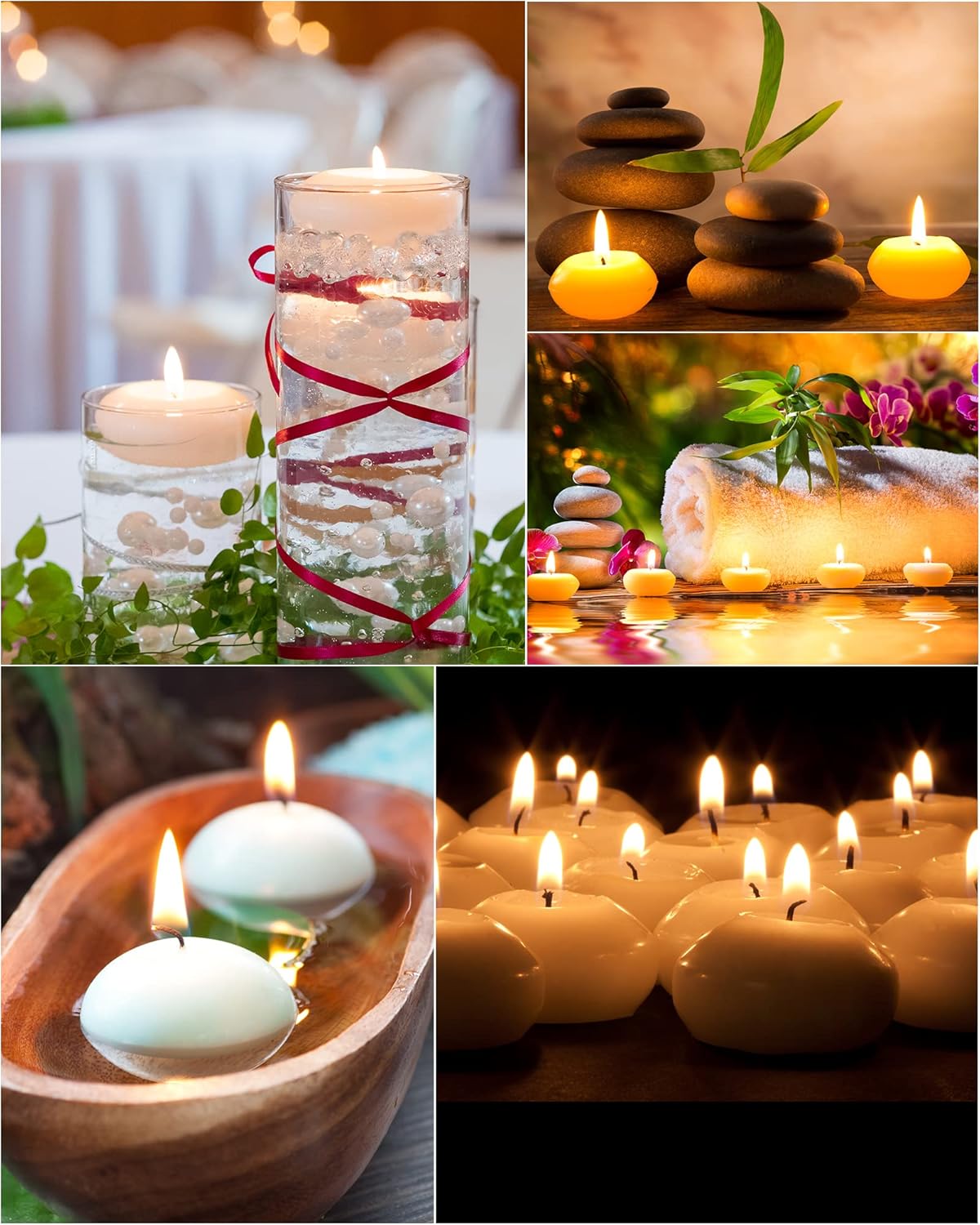 Elegant 80-Piece White Floating Candles for Weddings More