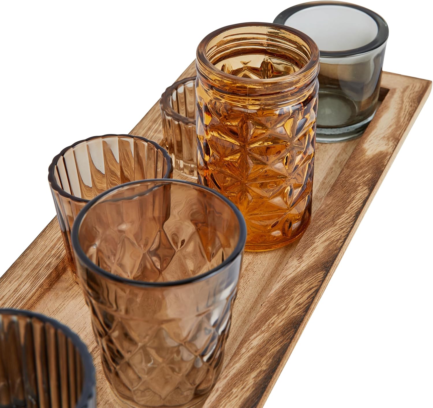 Elegant Brown Glass Votive Set