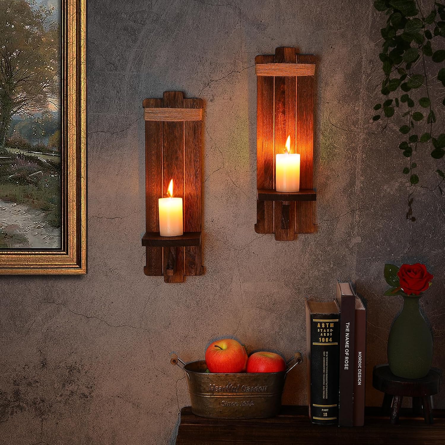 2-Piece Vintage Rustic Wall Sconces