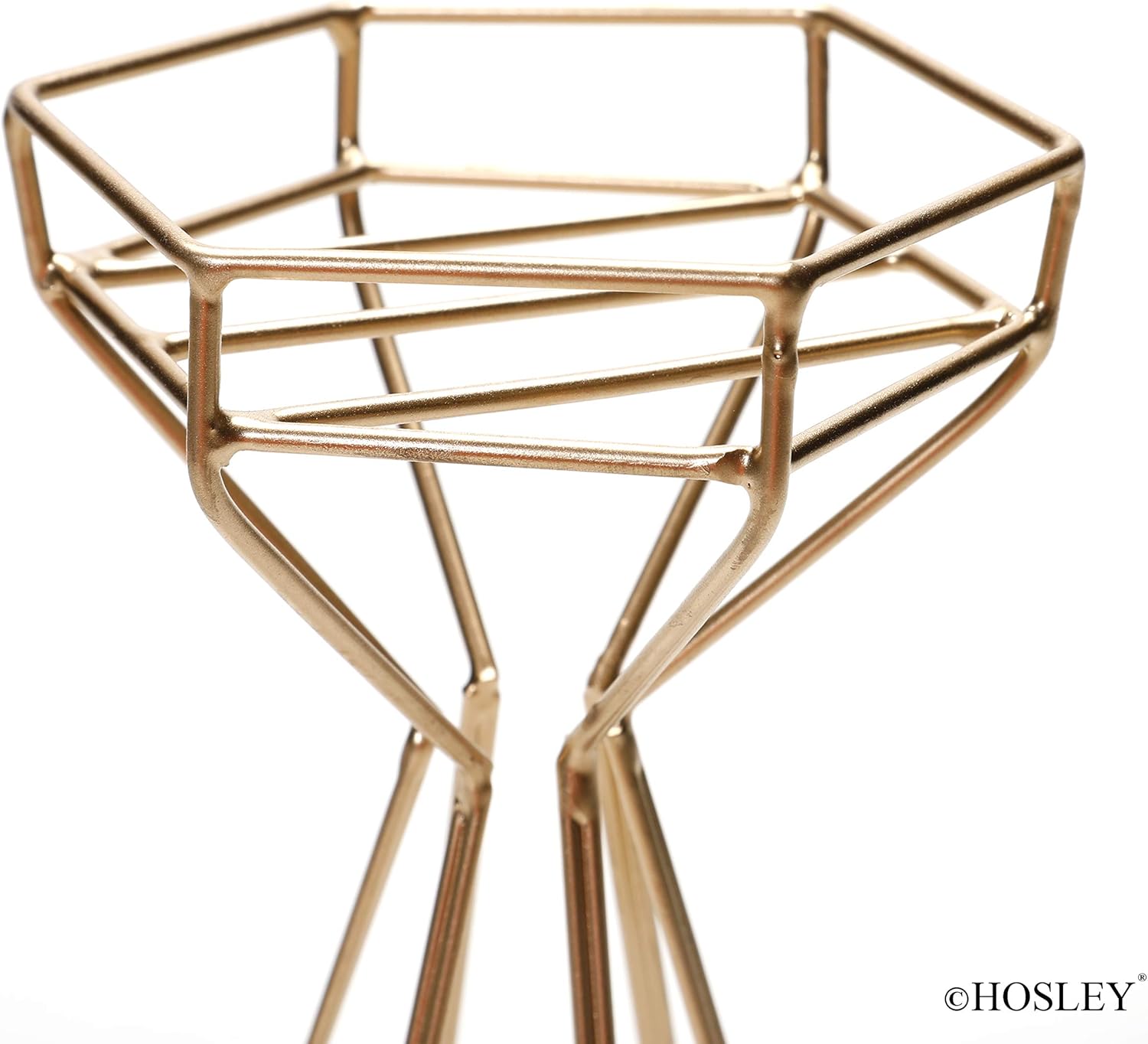 Elegant Gold Wire Candle Holders Set