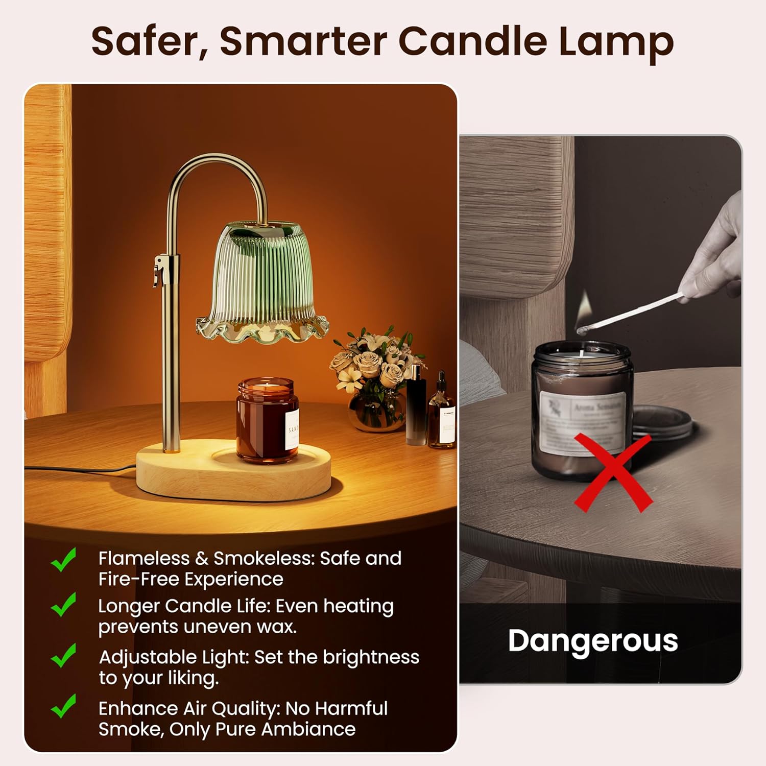 Glarepo Candle Warmer Lamp -adjustable stylish for Scented Candles
